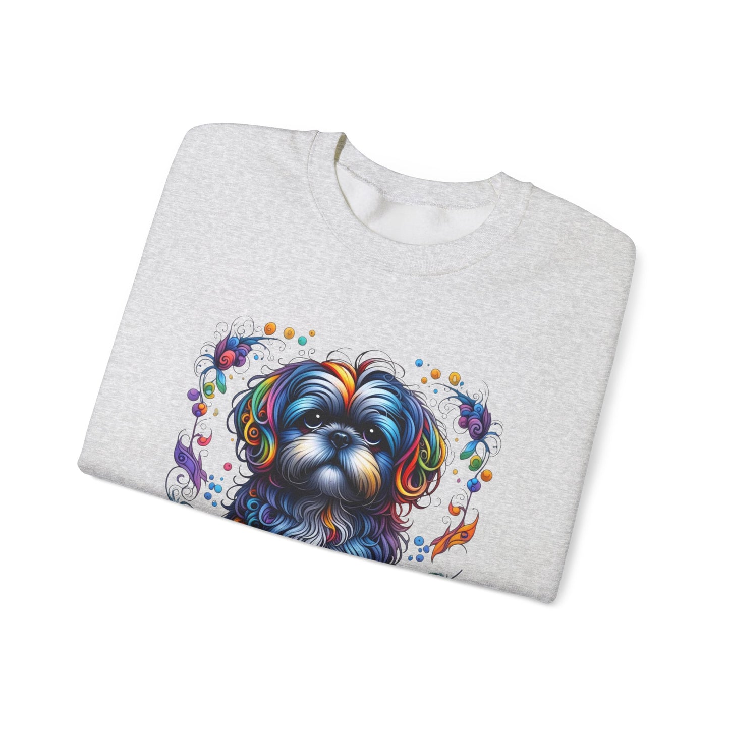 Colorful Shih Tzu Unisex Crewneck Sweatshirt