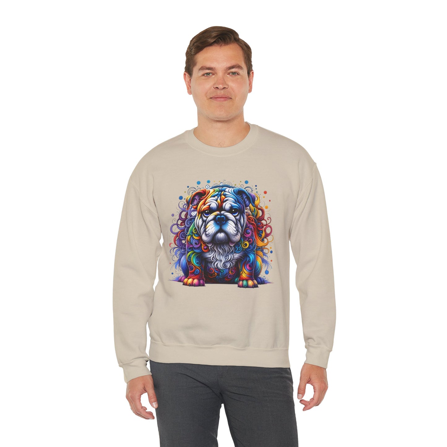 Colorful Bulldog Unisex Crewneck Sweatshirt
