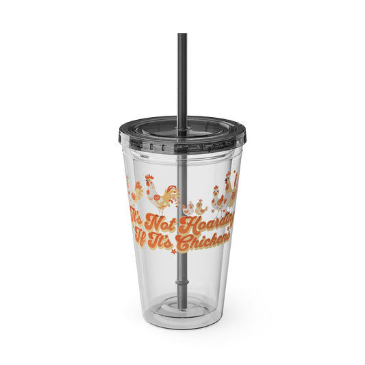 Not Hoarding If It's Chickens 16oz. Insulated Tumbler with Straw