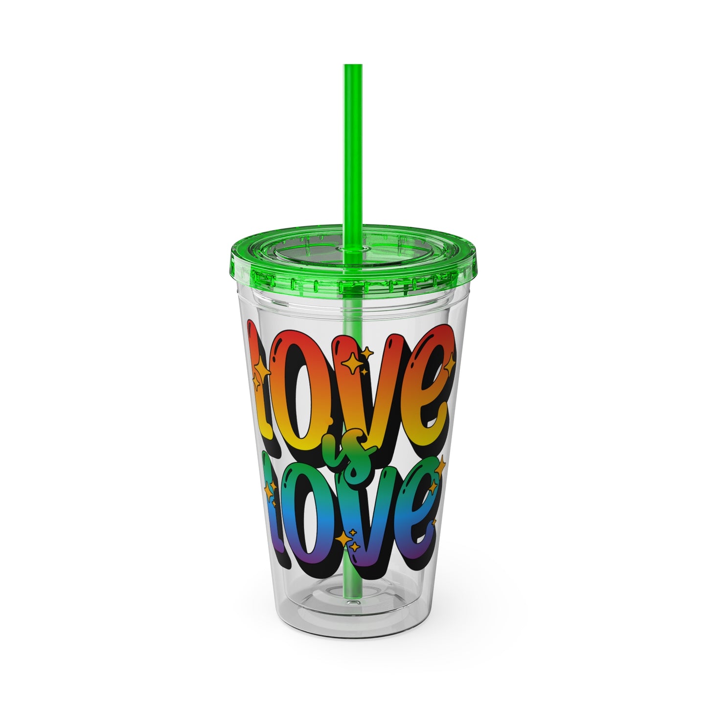 Love is Love Rainbow 16oz. Insulated Tumbler with Straw