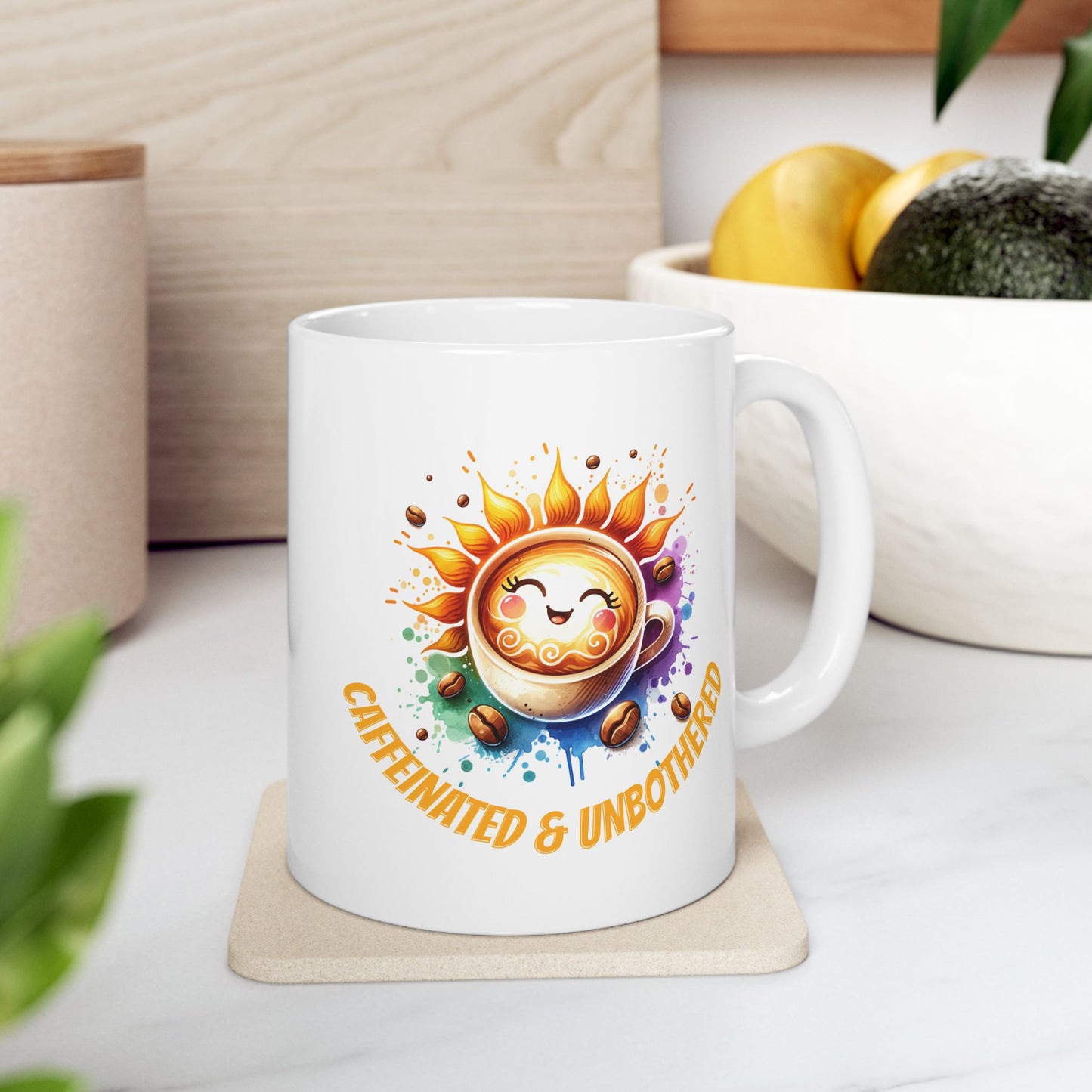 Caffeinated & Unbothered Ceramic Mug