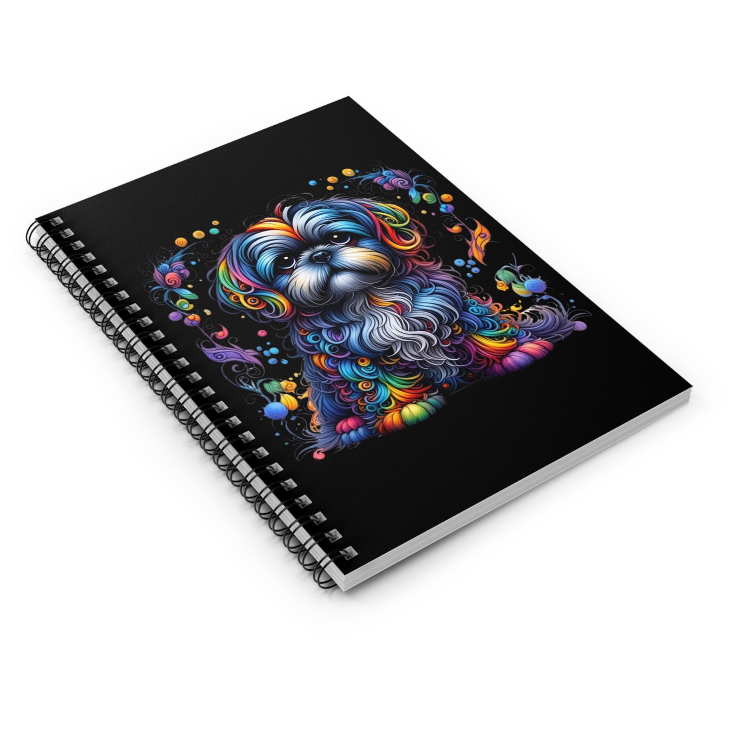 Colorful Shih Tzu Spiral Journal Notebook
