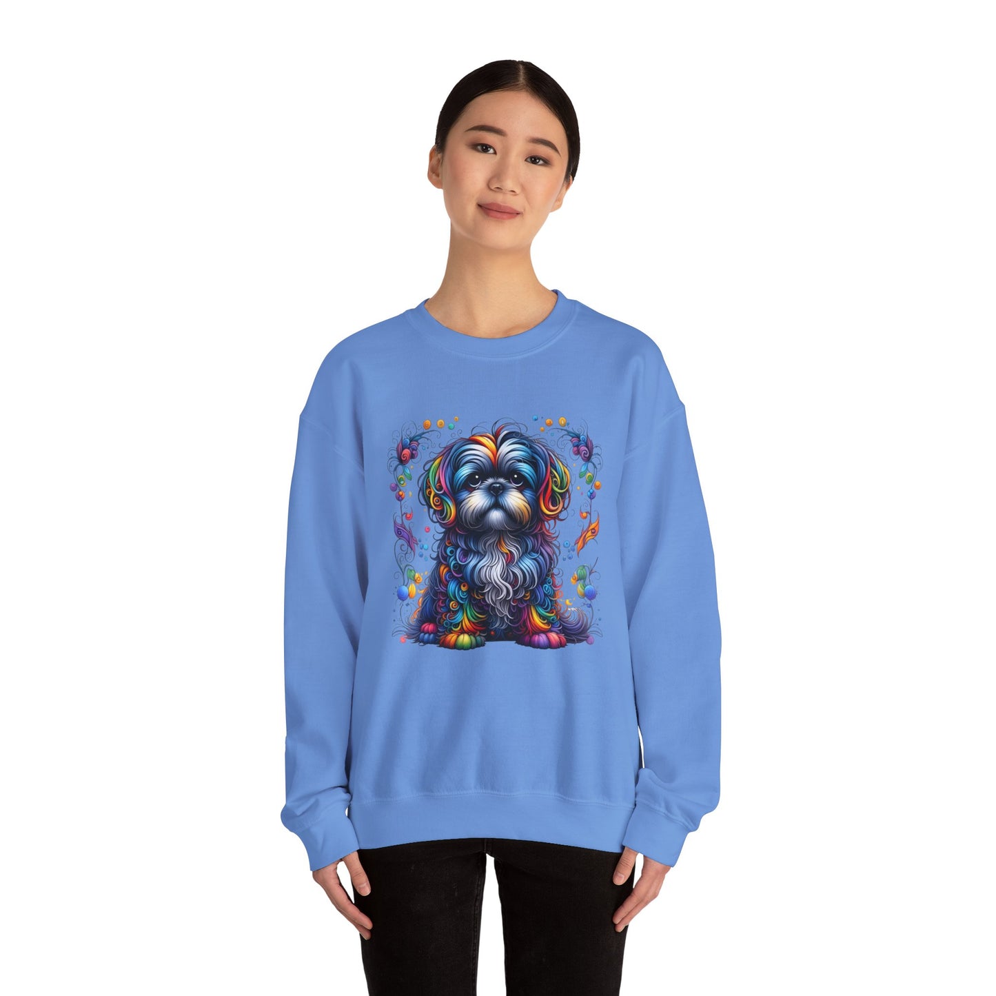 Colorful Shih Tzu Unisex Crewneck Sweatshirt