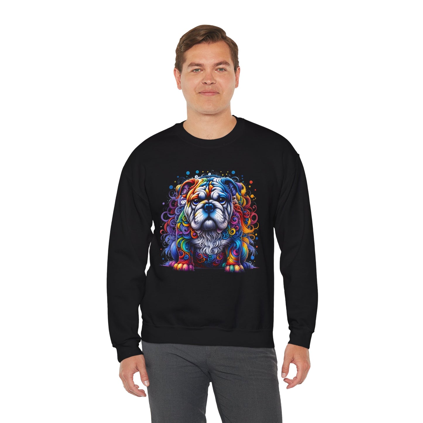 Colorful Bulldog Unisex Crewneck Sweatshirt