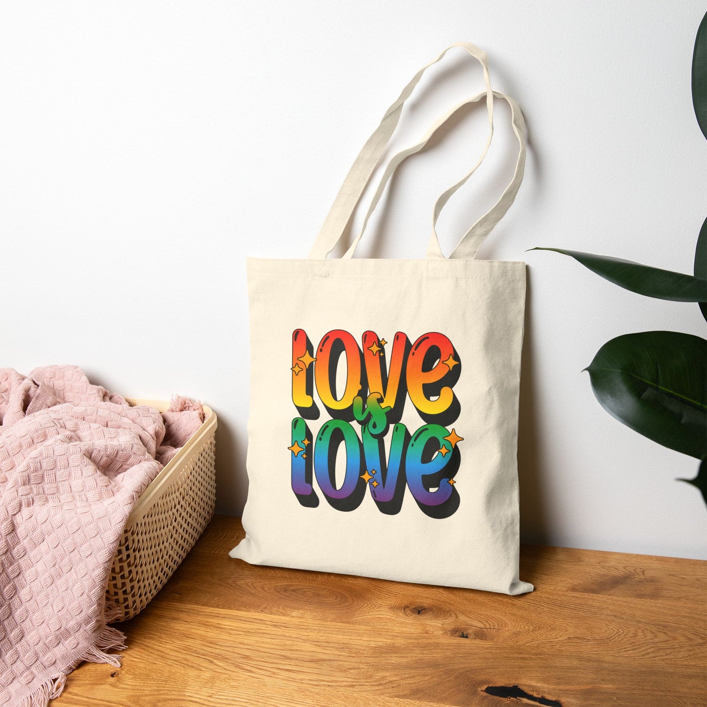 Love is Love Rainbow Canvas Tote Bag