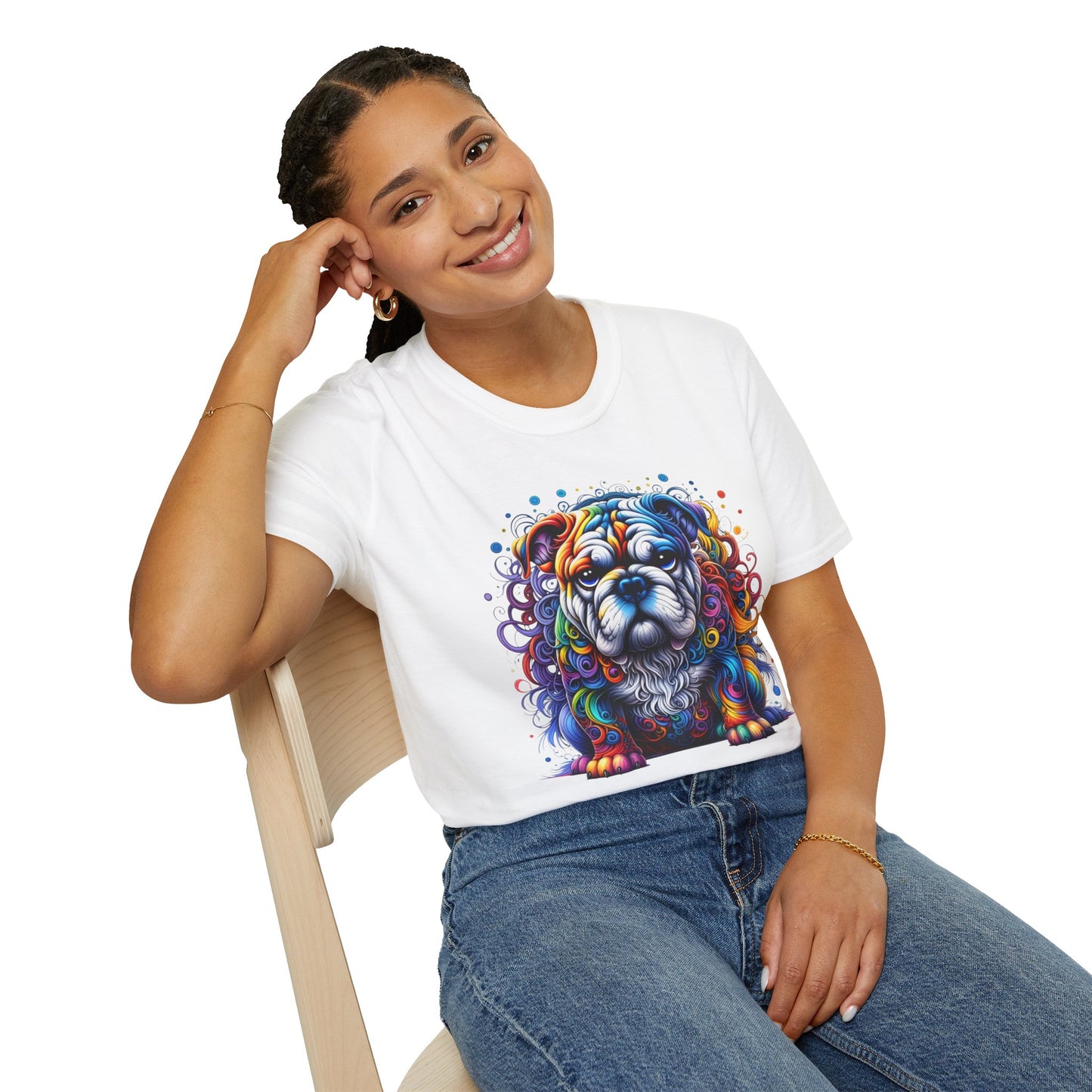 Colorful Bulldog Unisex Graphic Tee