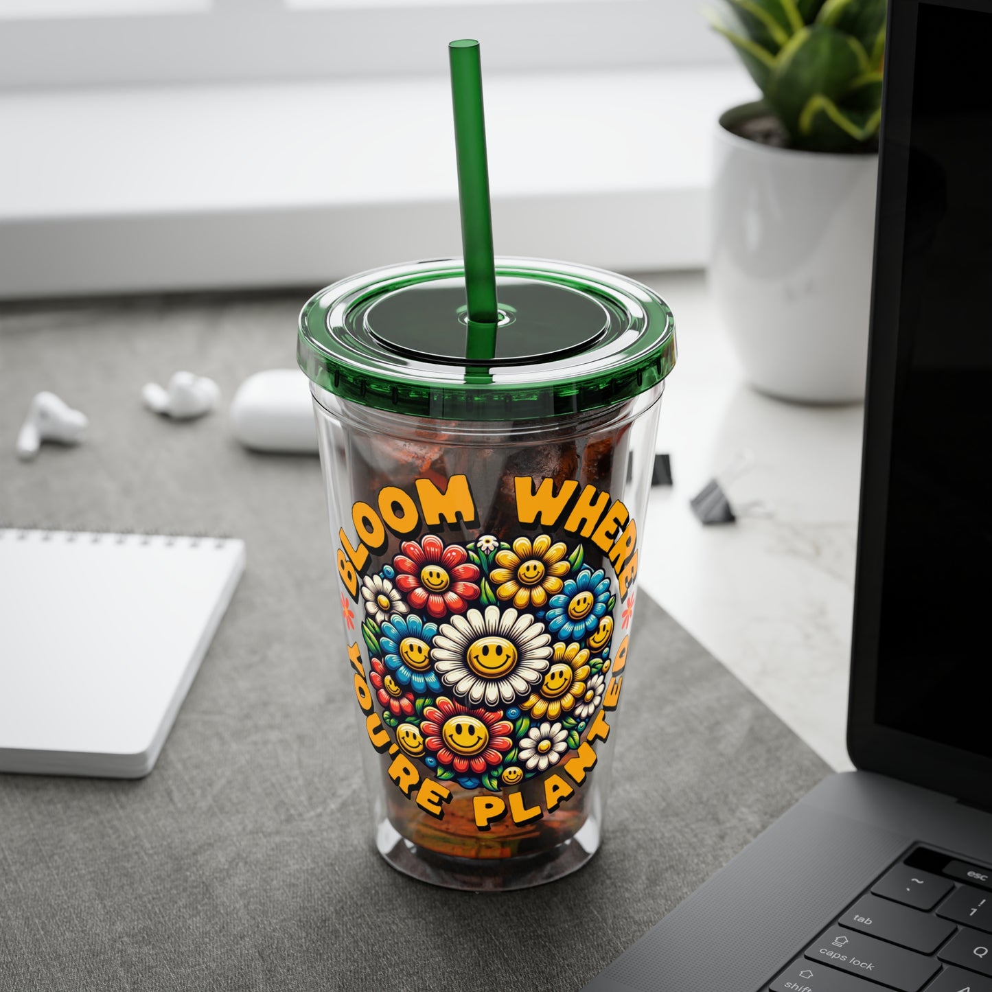 Bloom Where You’re Planted 16oz Insulated Tumbler with Straw
