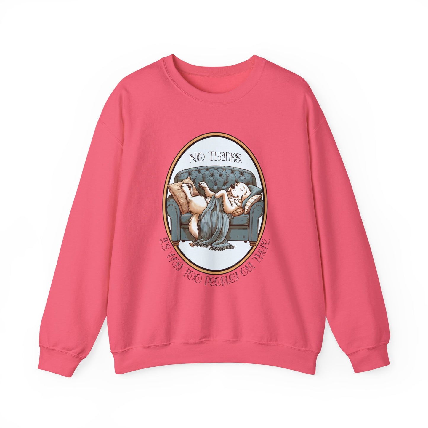 Pink sweatshirt with graphic design on a white background