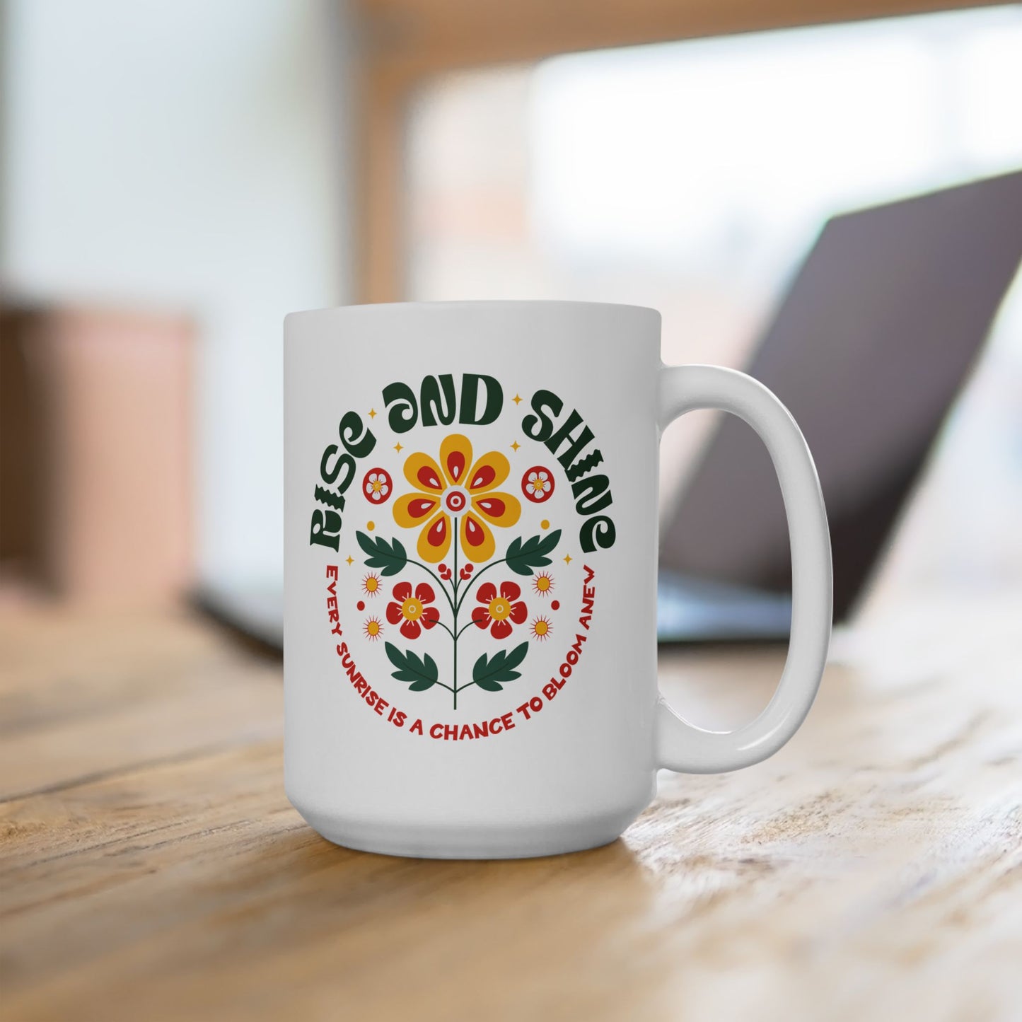 Rise and Shine Floral Ceramic Mug
