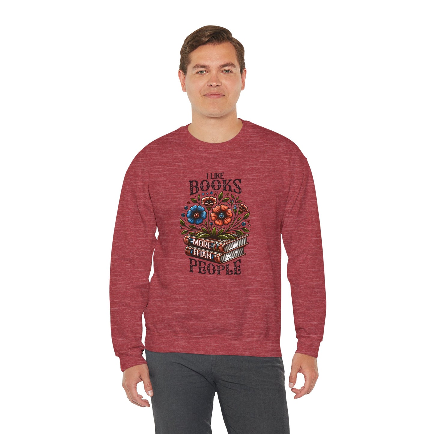 Books More Than People Crewneck Sweatshirt