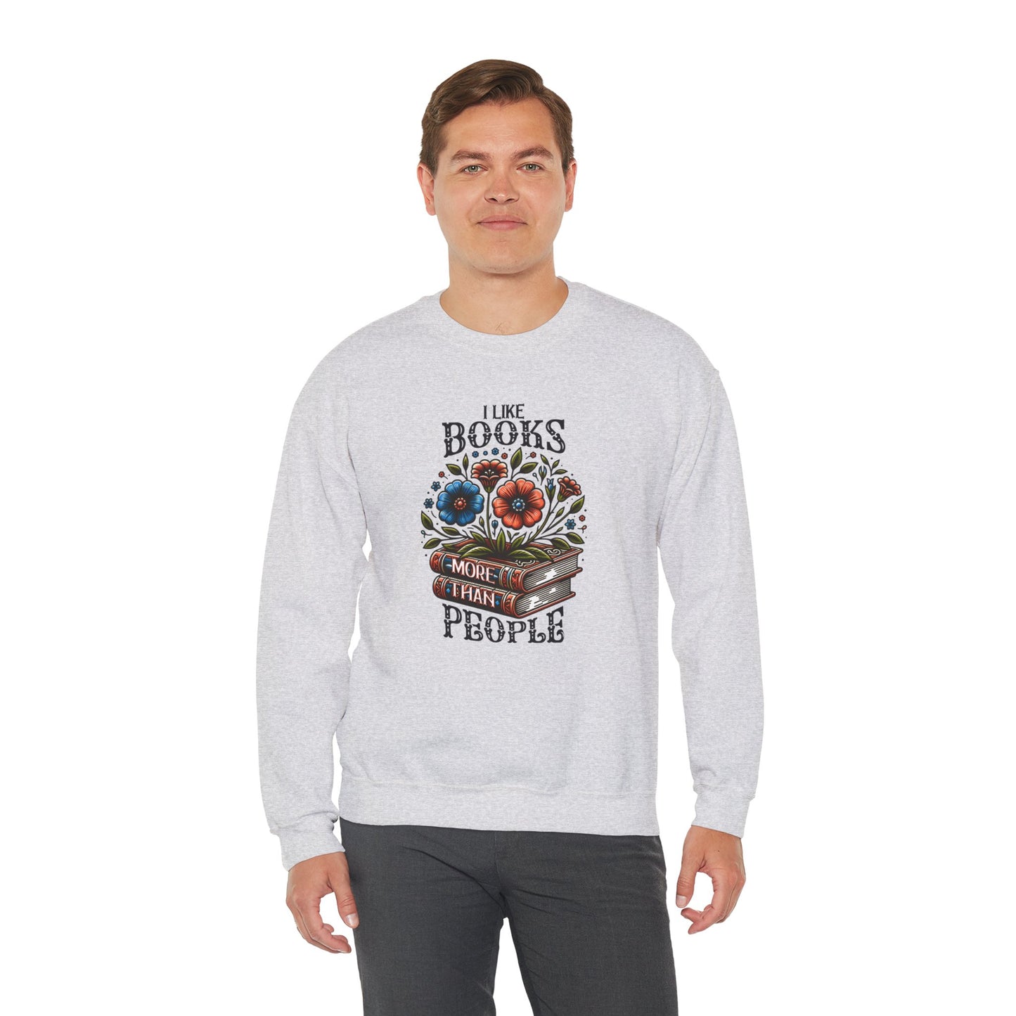 Books More Than People Crewneck Sweatshirt