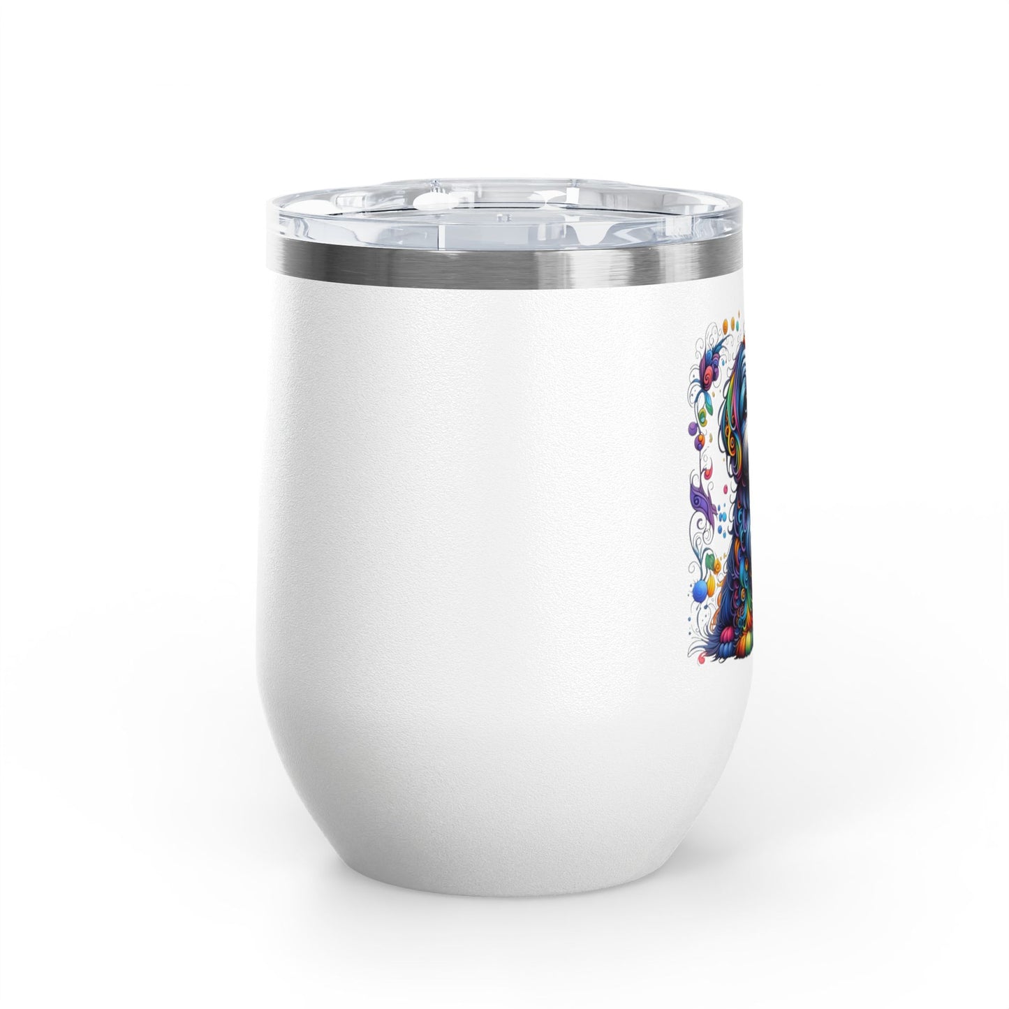 Colorful Shih Tzu 12oz Insulated Wine Tumbler