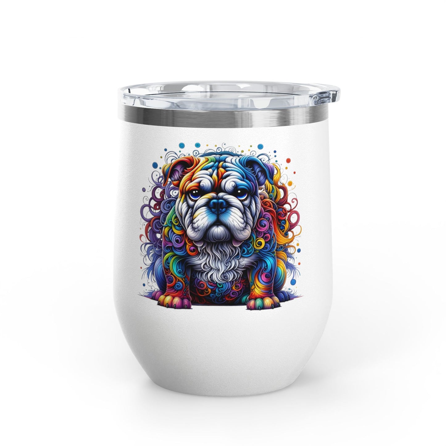 Colorful Bulldog 12oz. Insulated Wine Tumbler
