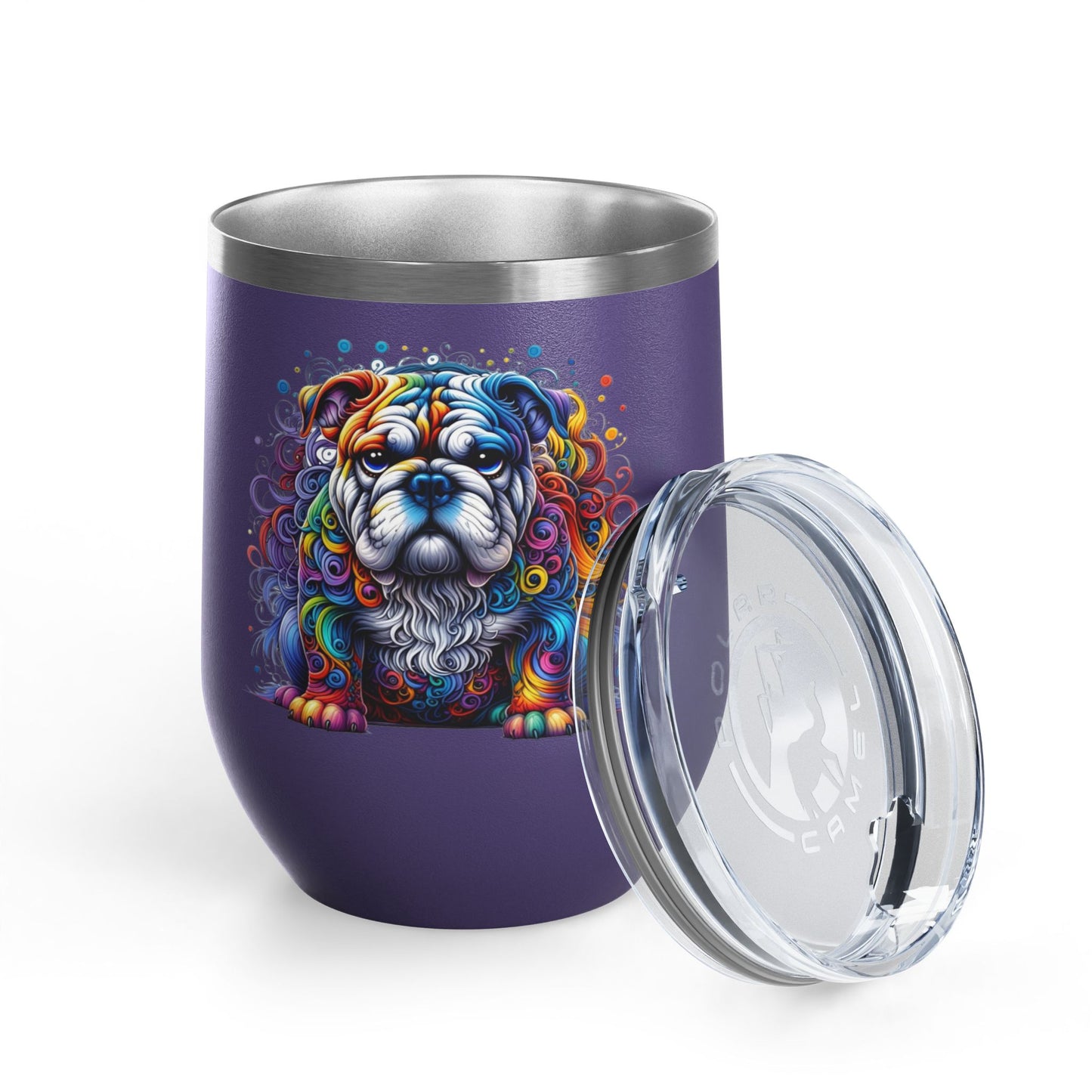 Colorful Bulldog 12oz. Insulated Wine Tumbler