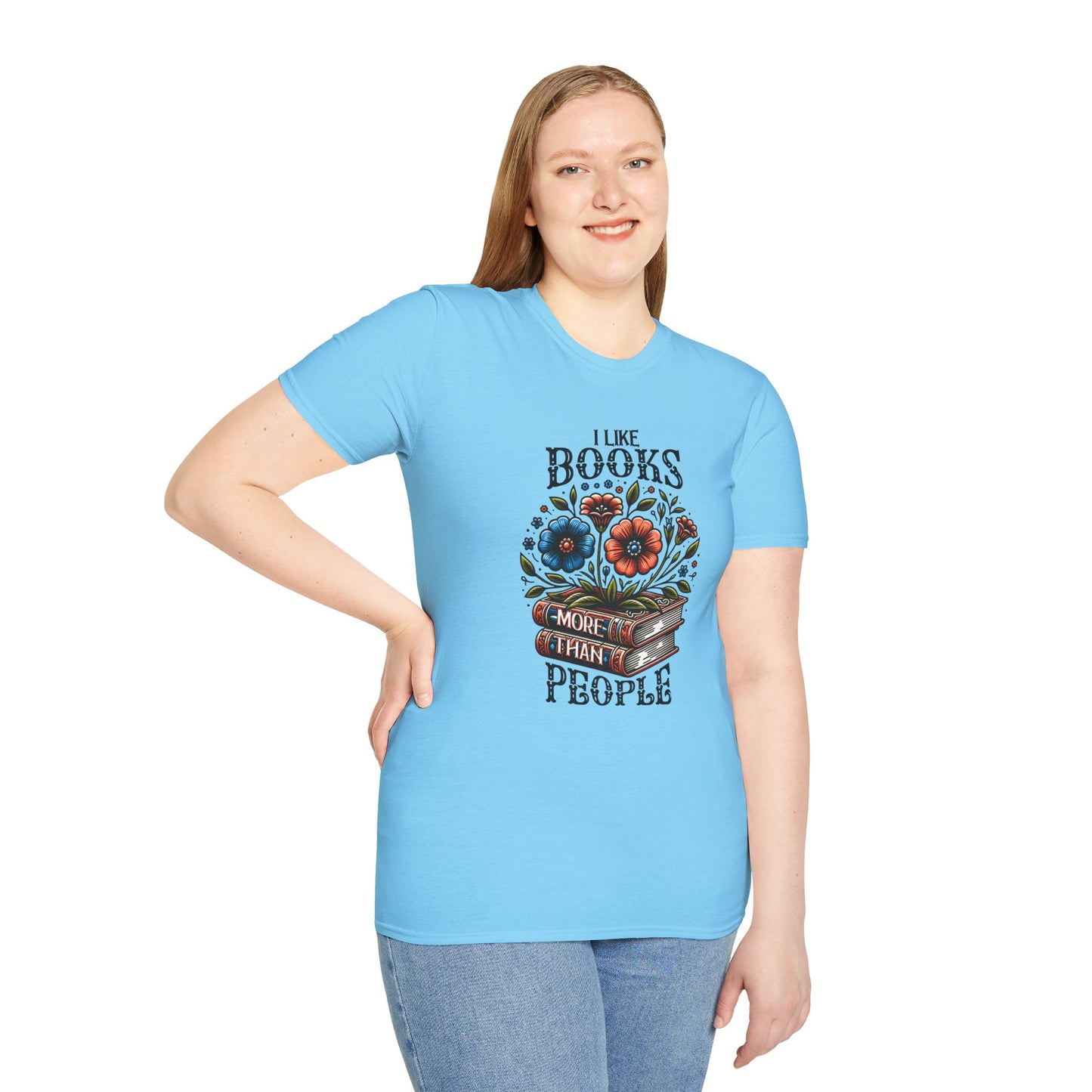 Books More Than People Unisex Graphic T-Shirt