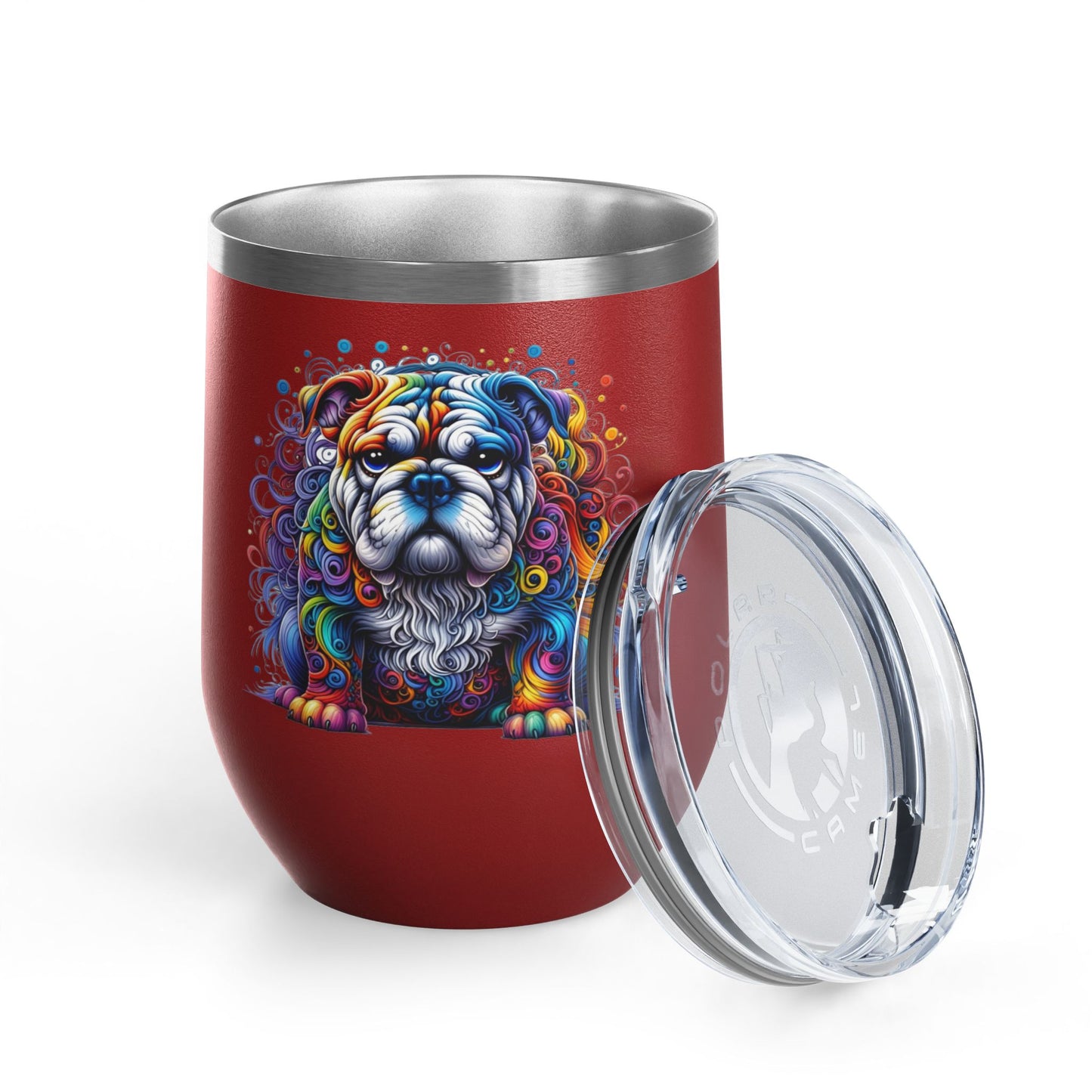 Colorful Bulldog 12oz. Insulated Wine Tumbler