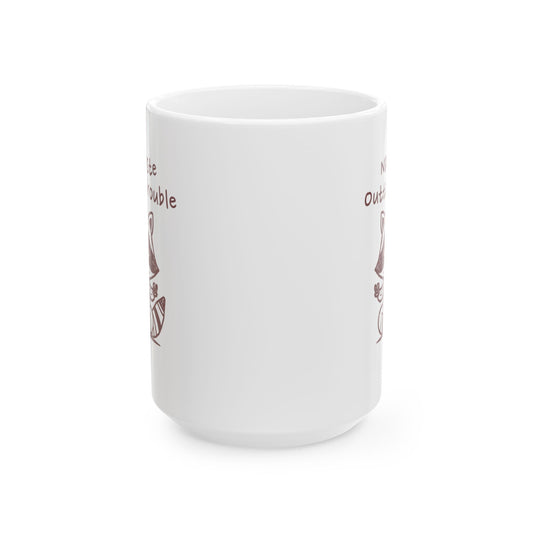 Namaste Outta Trouble Raccoon Ceramic Mug