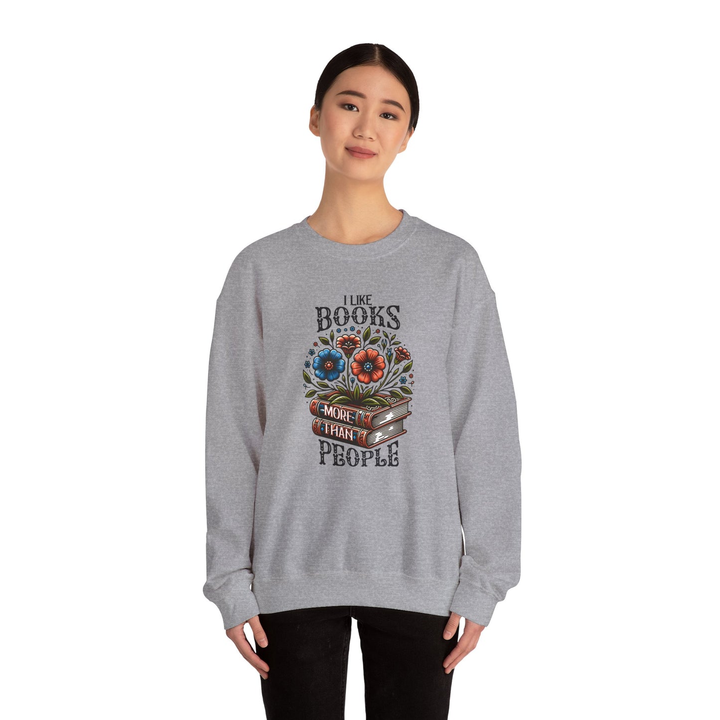 Books More Than People Crewneck Sweatshirt