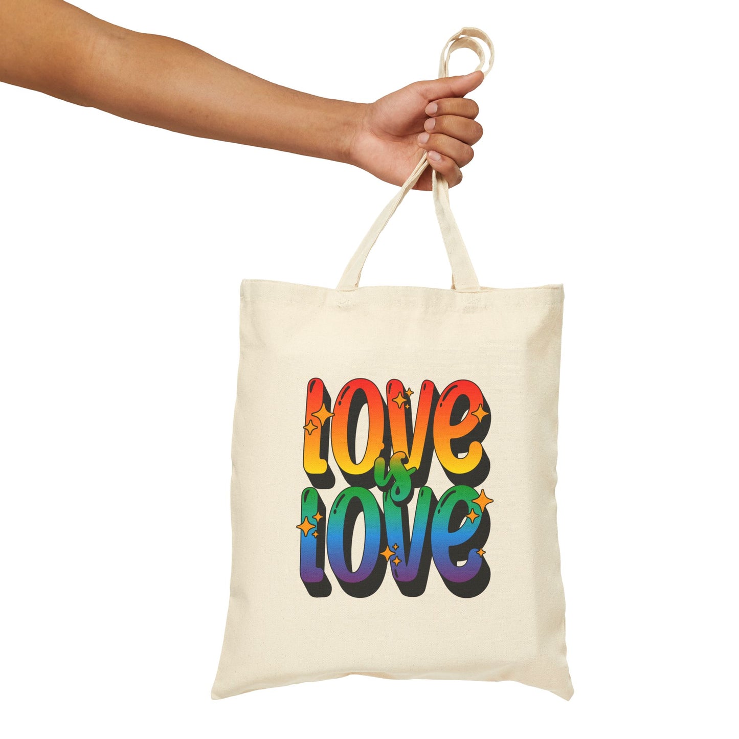 rainbow pride canvas tote