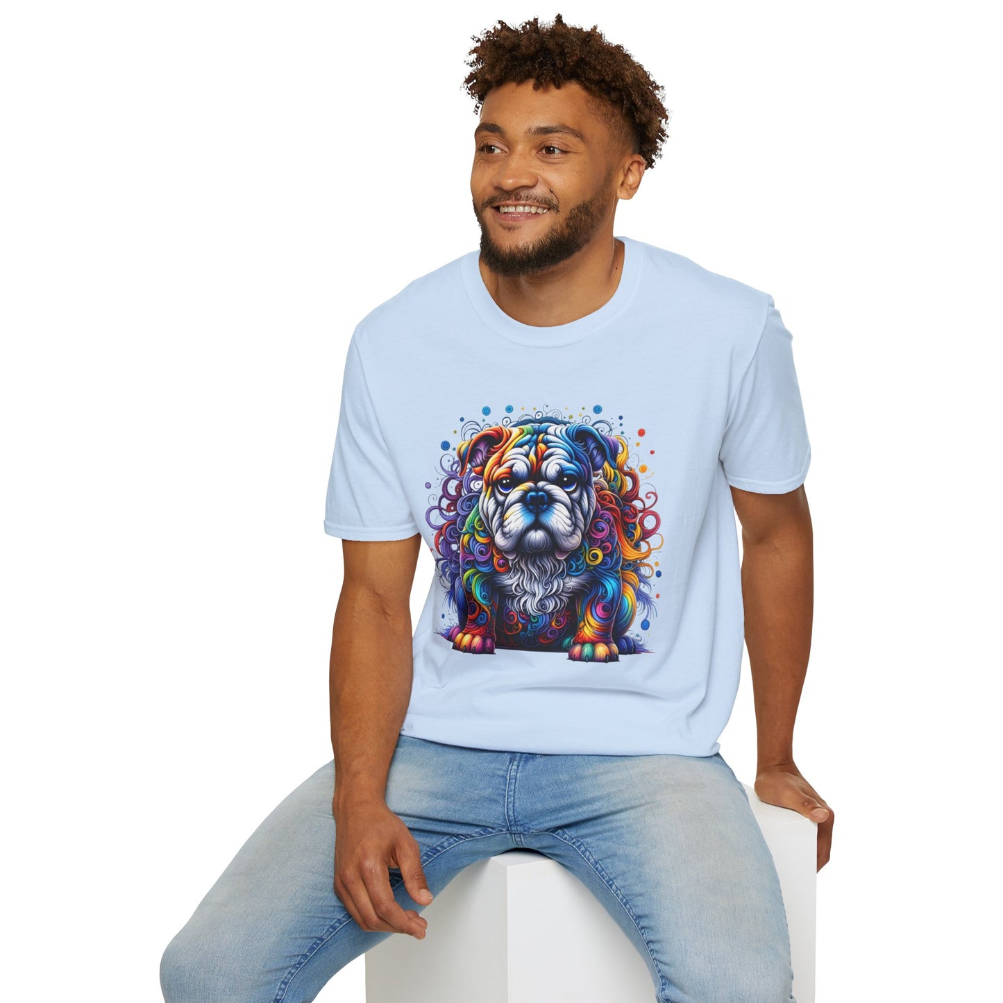 Colorful Bulldog Unisex Graphic Tee