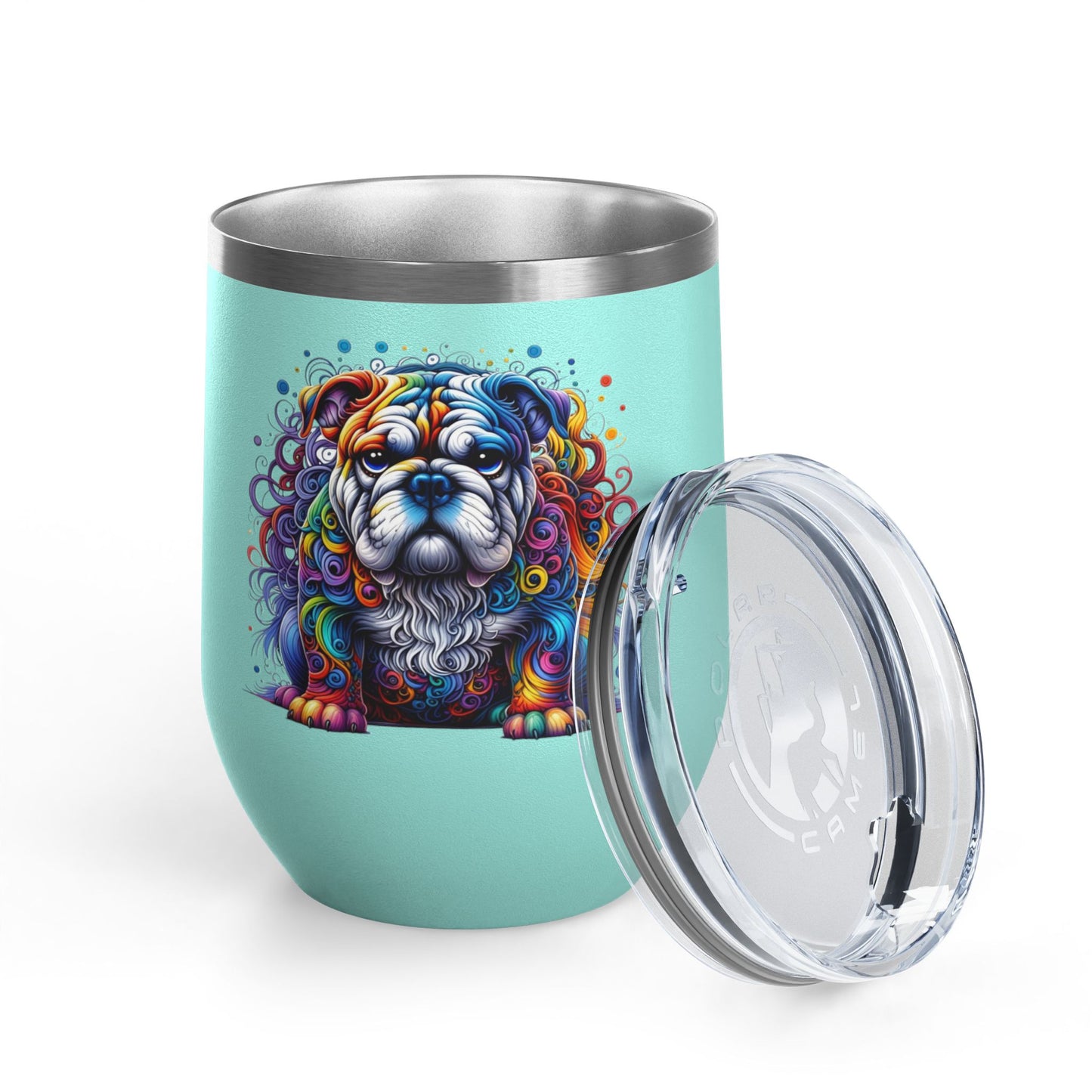 Colorful Bulldog 12oz. Insulated Wine Tumbler