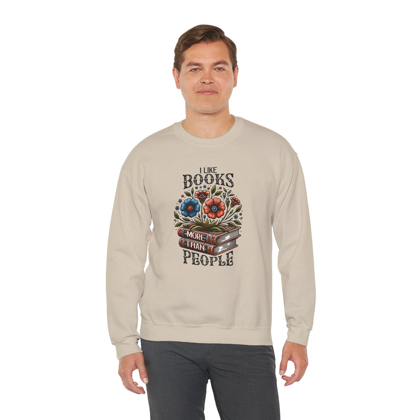 Books More Than People Crewneck Sweatshirt