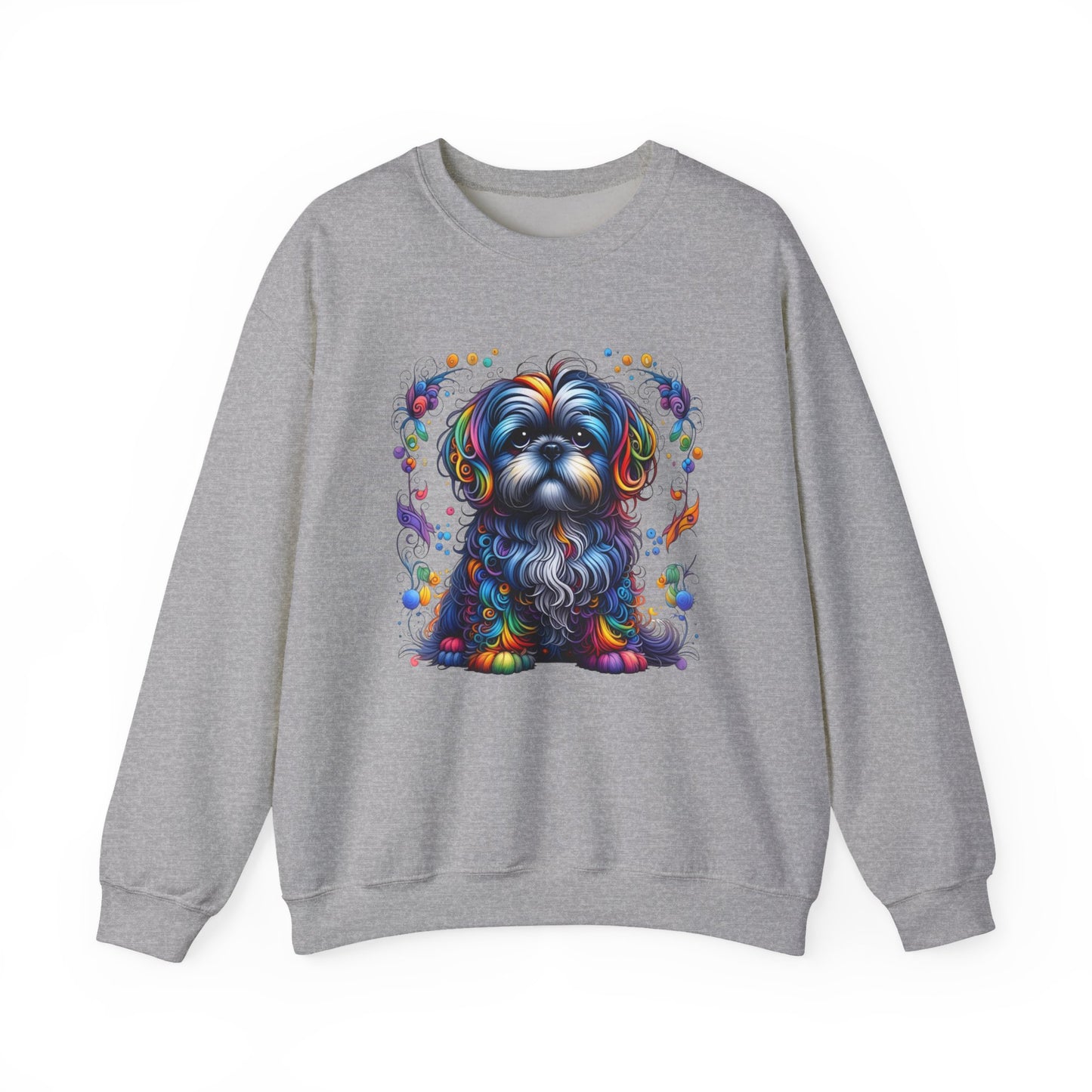 Colorful Shih Tzu Unisex Crewneck Sweatshirt