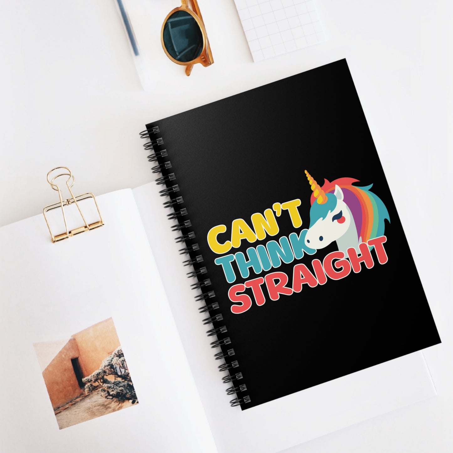 Unicorn Can't Think Straight Spiral Journal Notebook