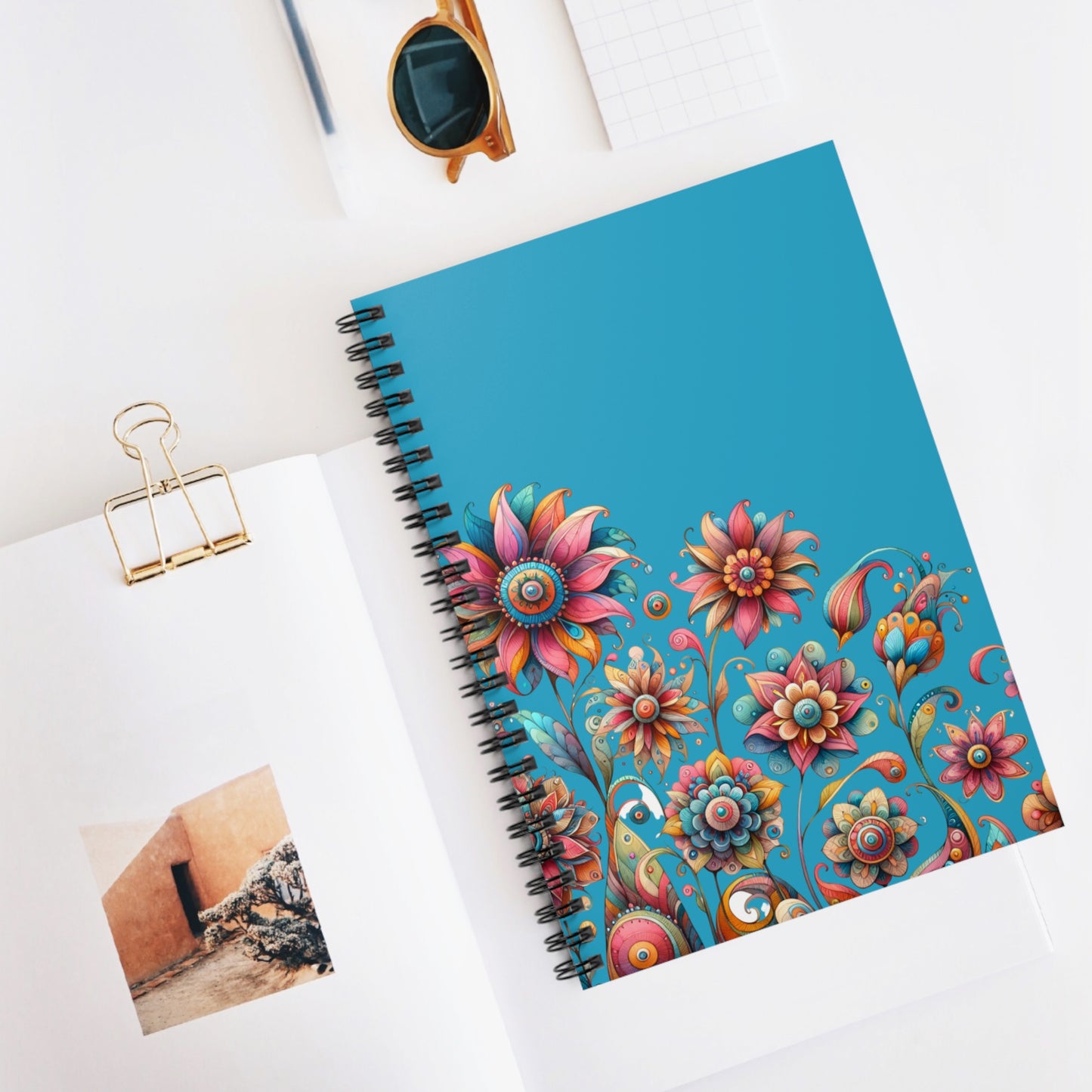 Vibrant Floral Spiral Journal Notebook