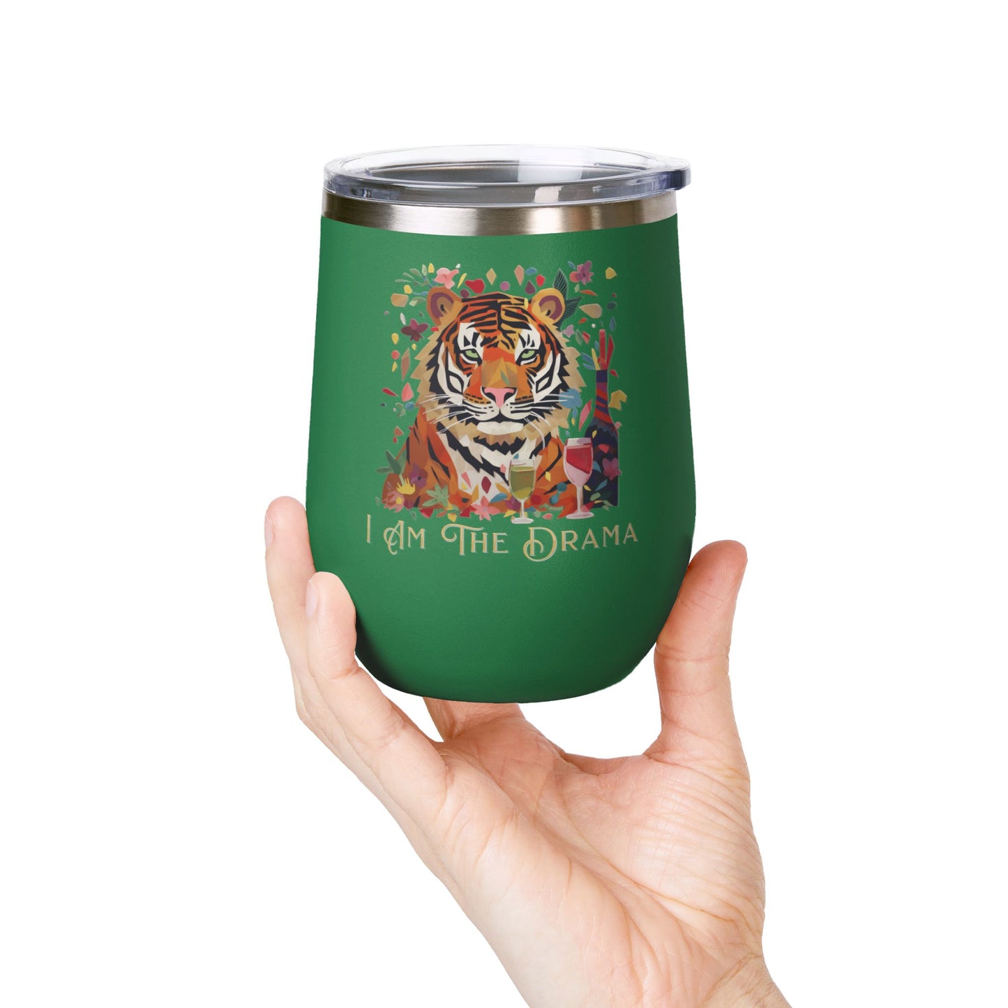 I Am The Drama Tiger 12oz Insulated Wine Tumbler