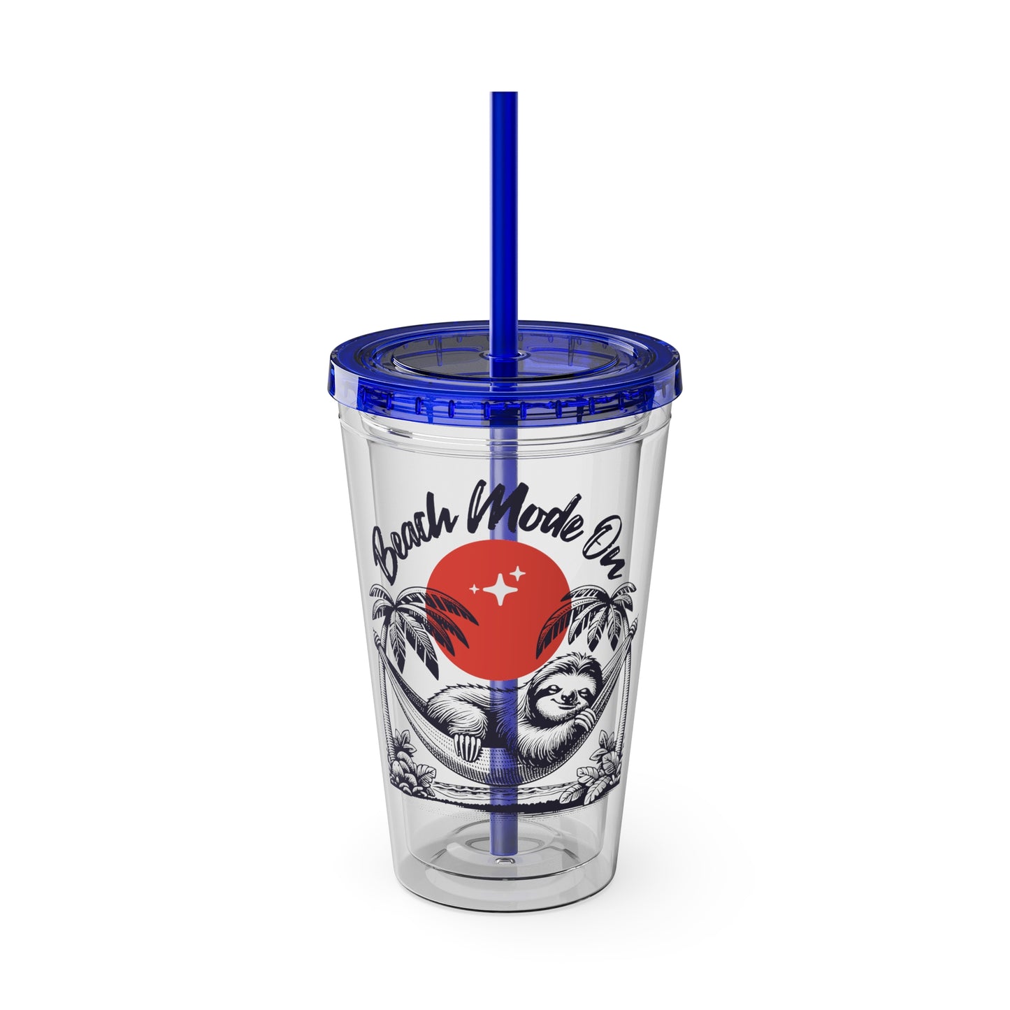 Beach Mode On 16oz Insulated Tumbler with Straw