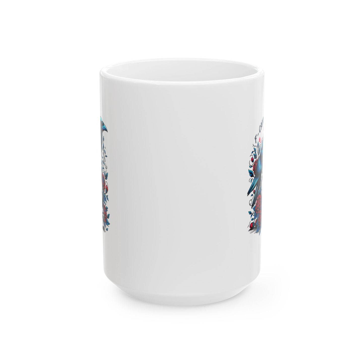“Caw-Feine” Raven & Skull Ceramic Mug