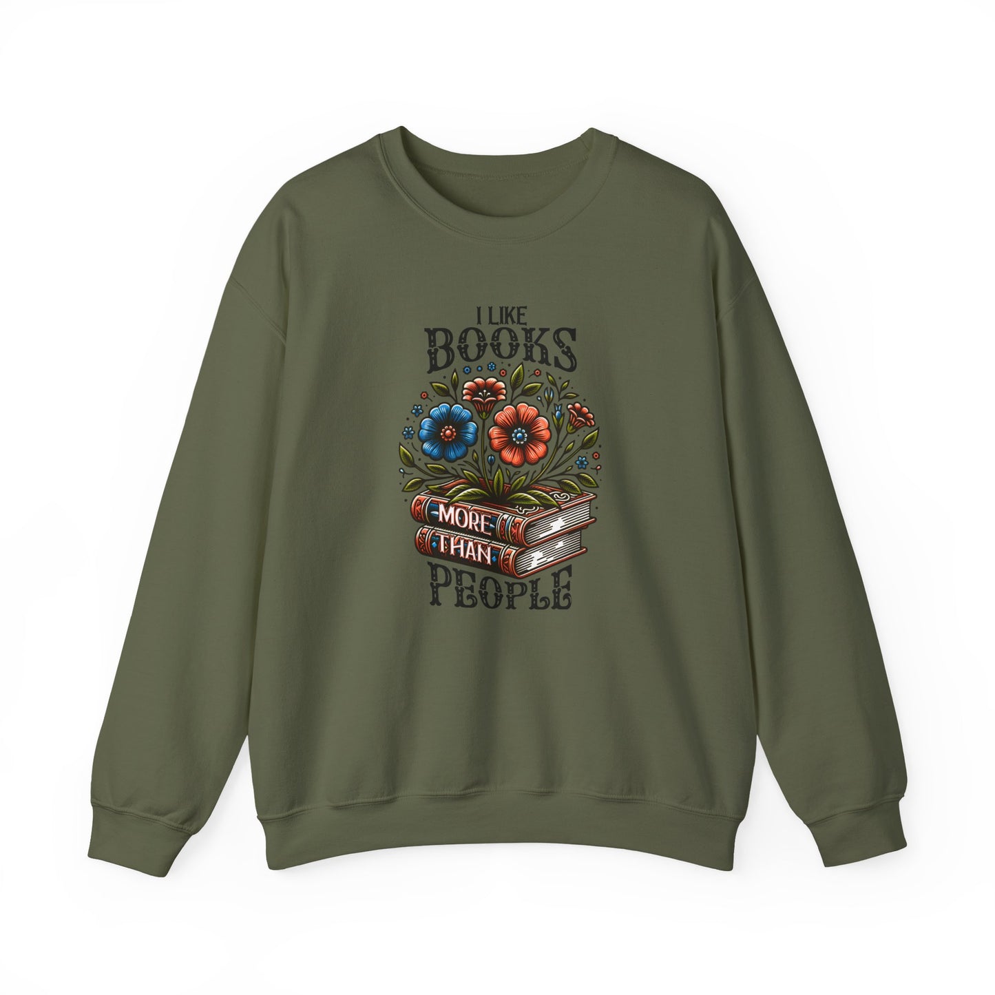 Books More Than People Crewneck Sweatshirt