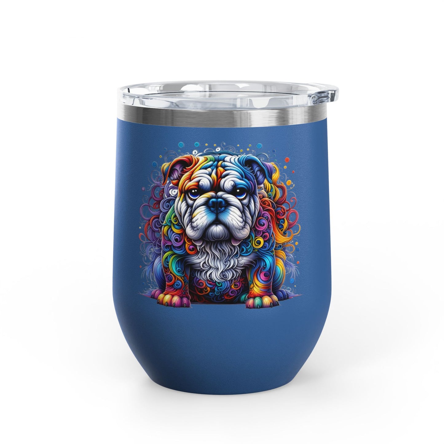 Colorful Bulldog 12oz. Insulated Wine Tumbler