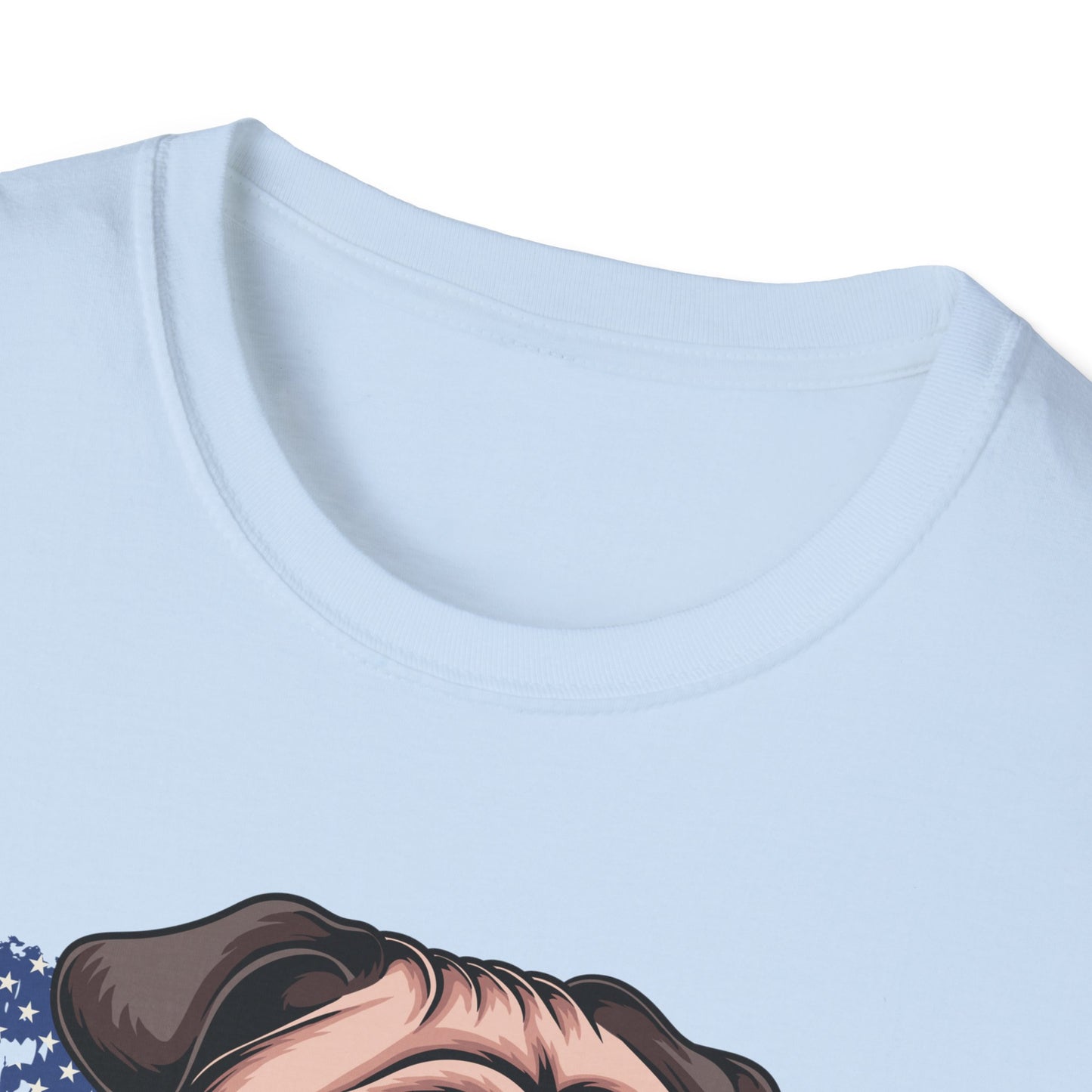Patriotic Pug Dog USA Unisex Graphic T-Shirt