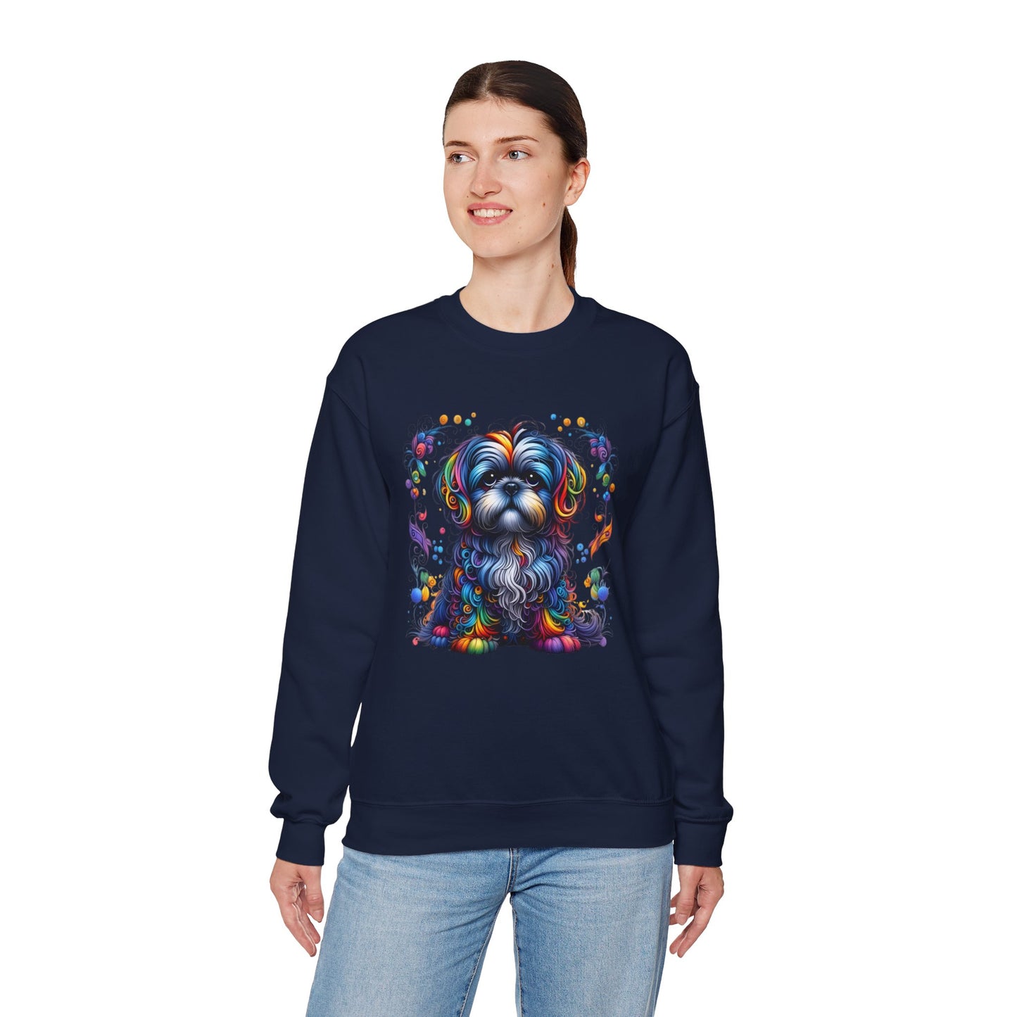 Colorful Shih Tzu Unisex Crewneck Sweatshirt