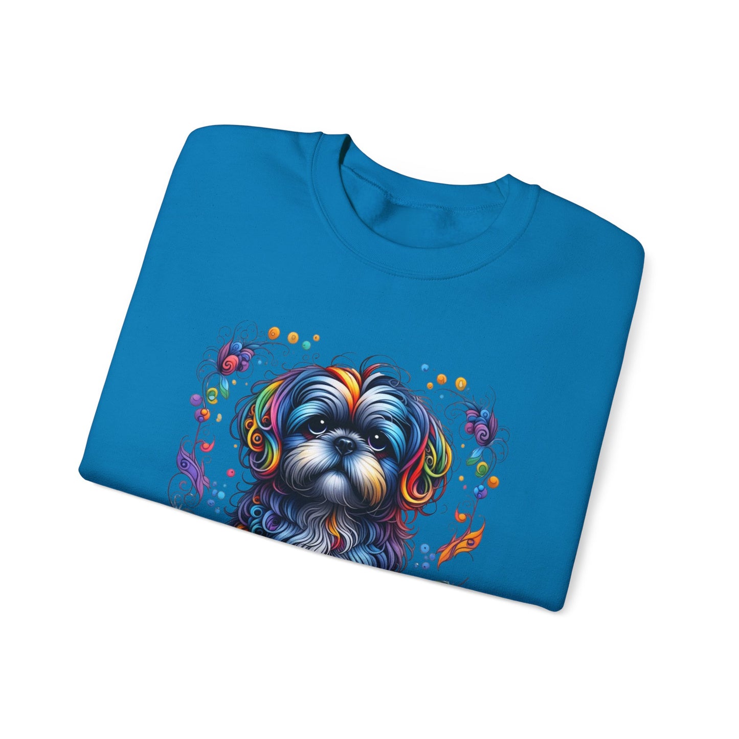 Colorful Shih Tzu Unisex Crewneck Sweatshirt