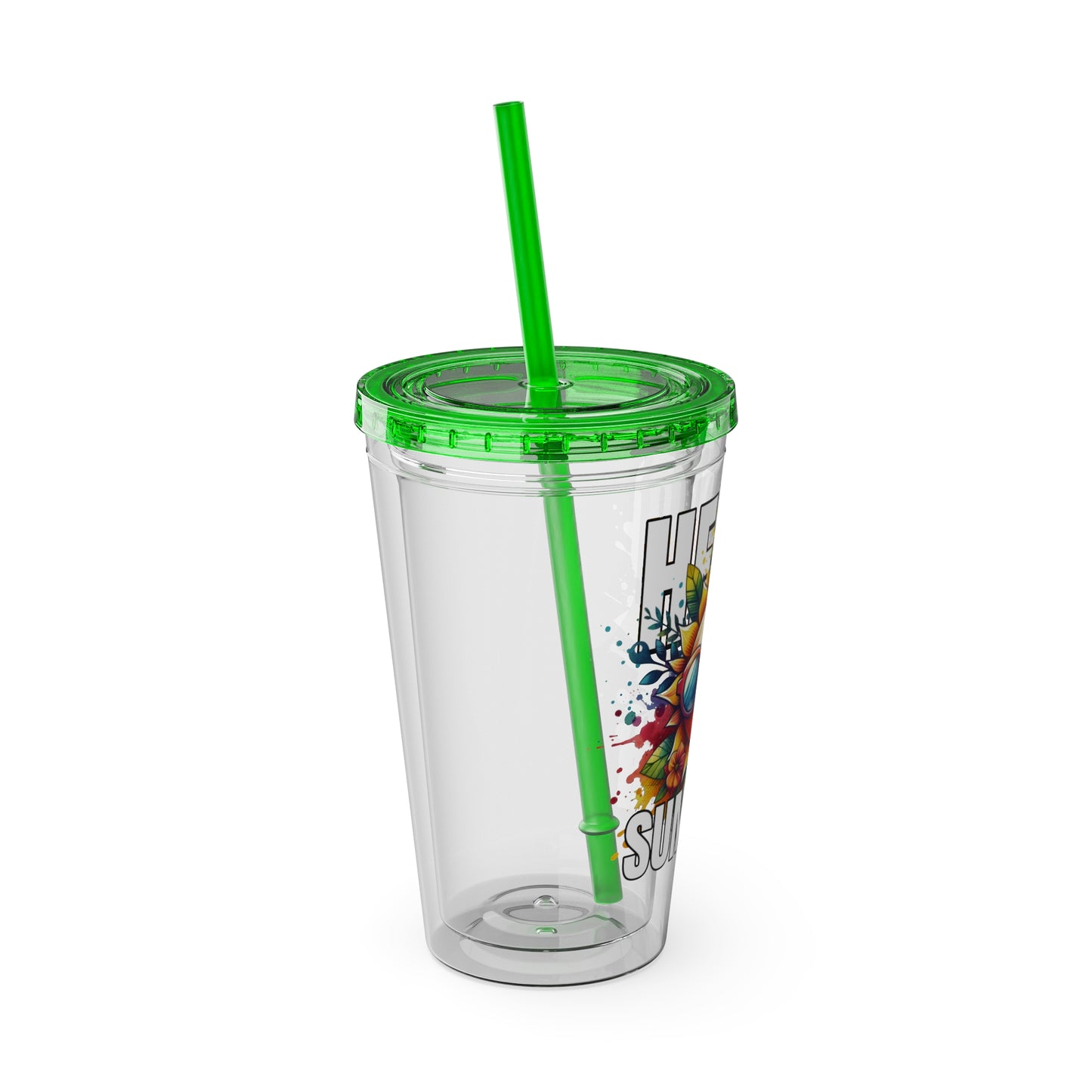 Hello Summer 16oz Insulated Tumbler with Straw