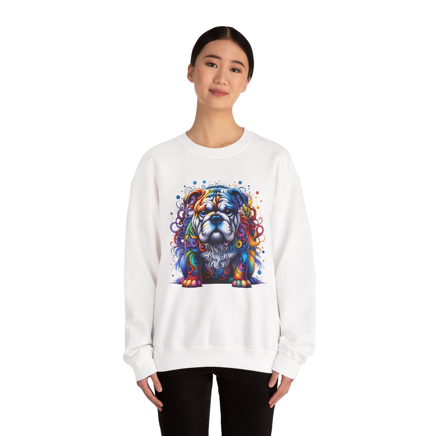 Colorful Bulldog Unisex Crewneck Sweatshirt