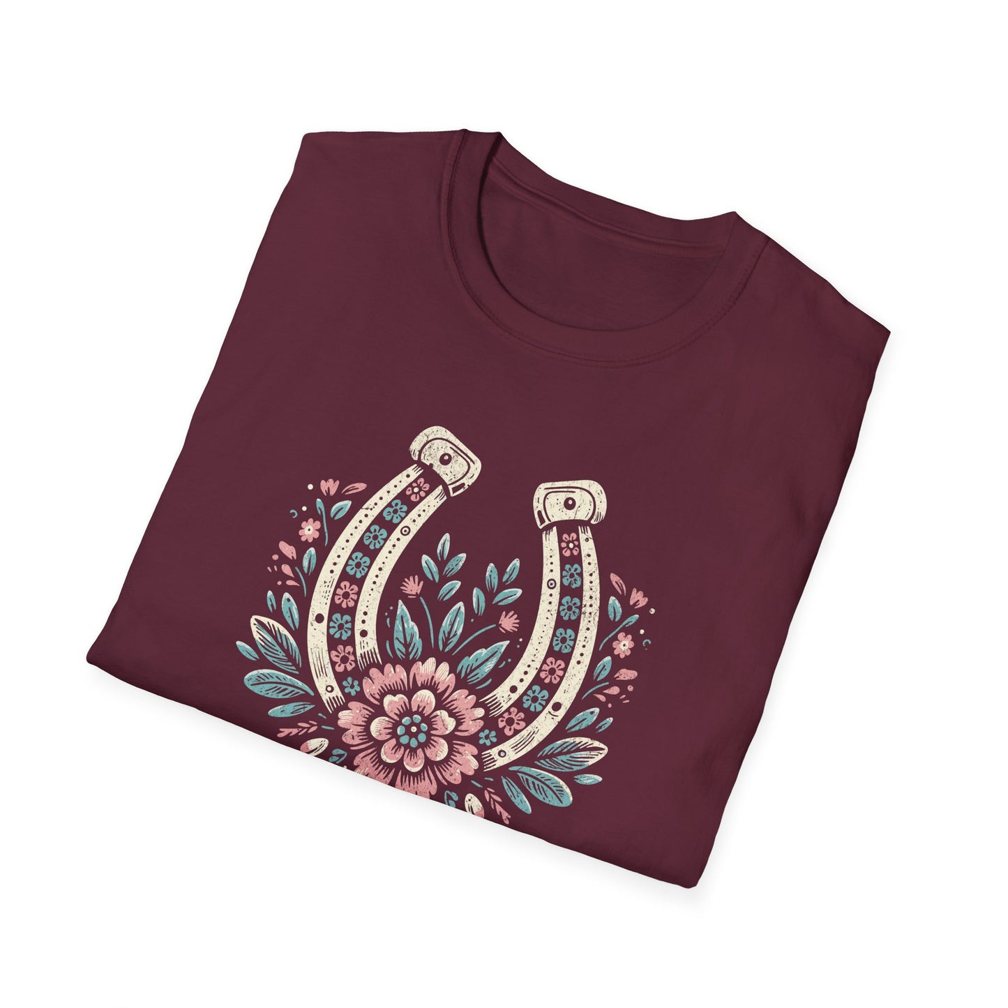 Wild and Free Horseshoe Floral Unisex Graphic T-Shirt