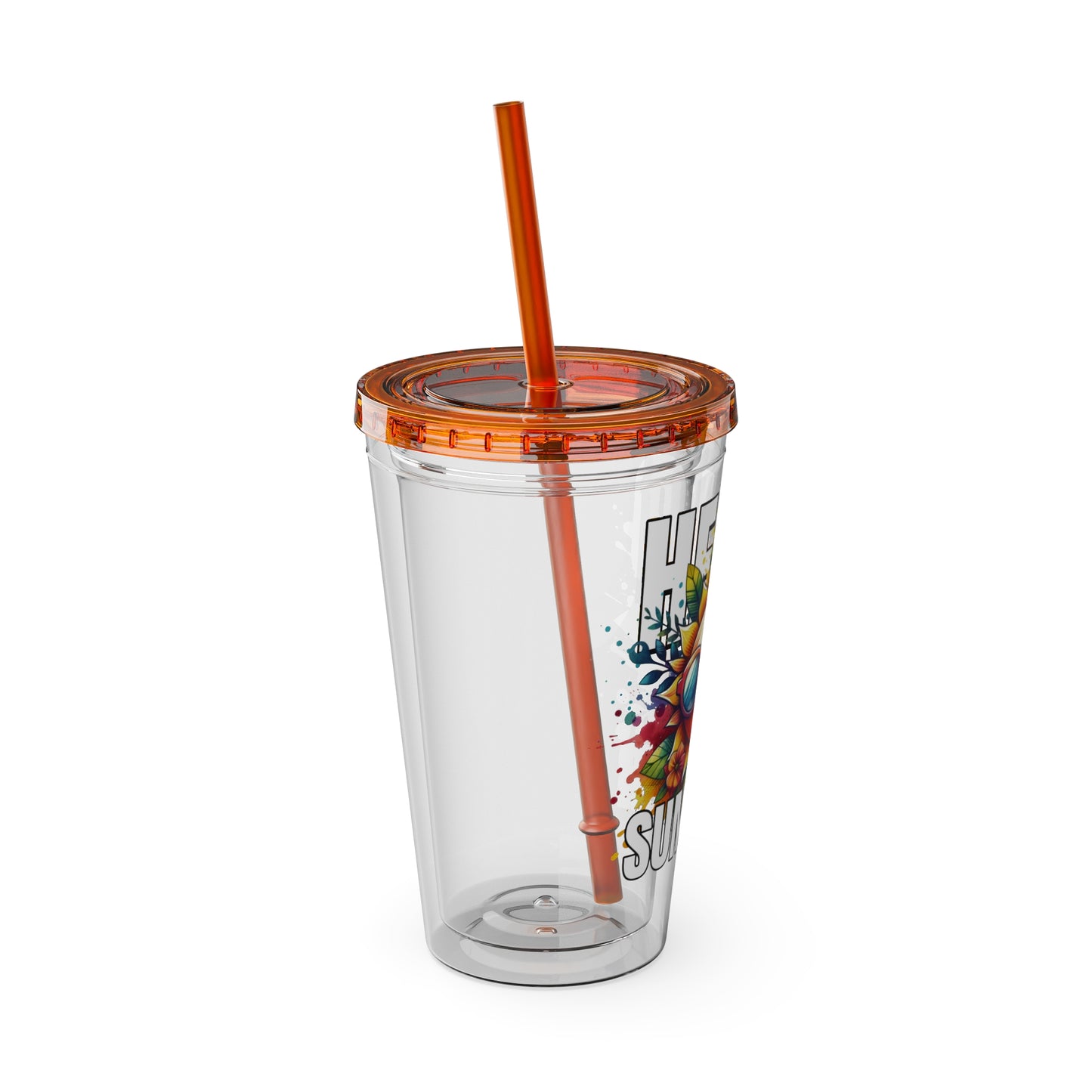 Hello Summer 16oz Insulated Tumbler with Straw