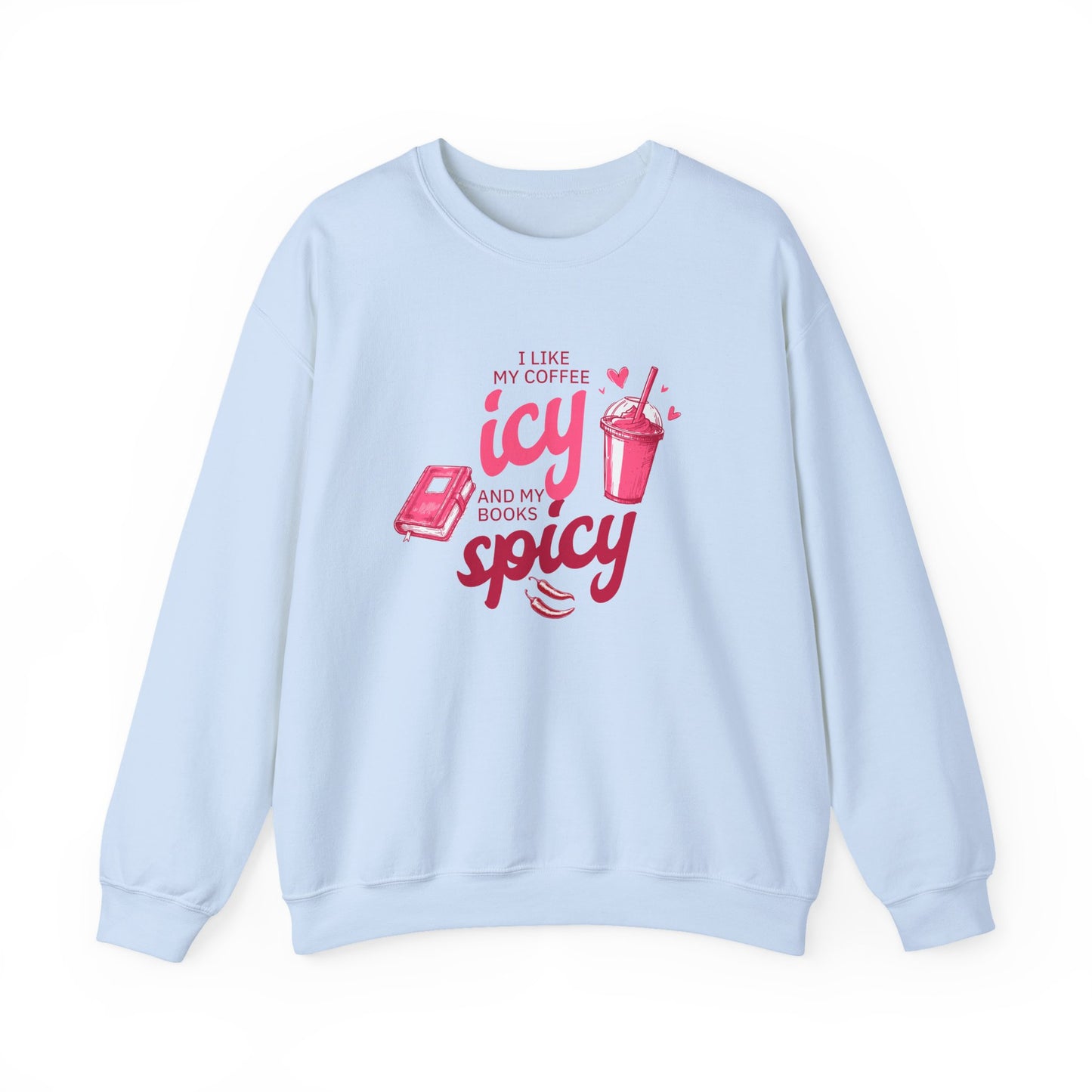 Icy Coffee Spicy Books Unisex Crewneck Sweatshirt