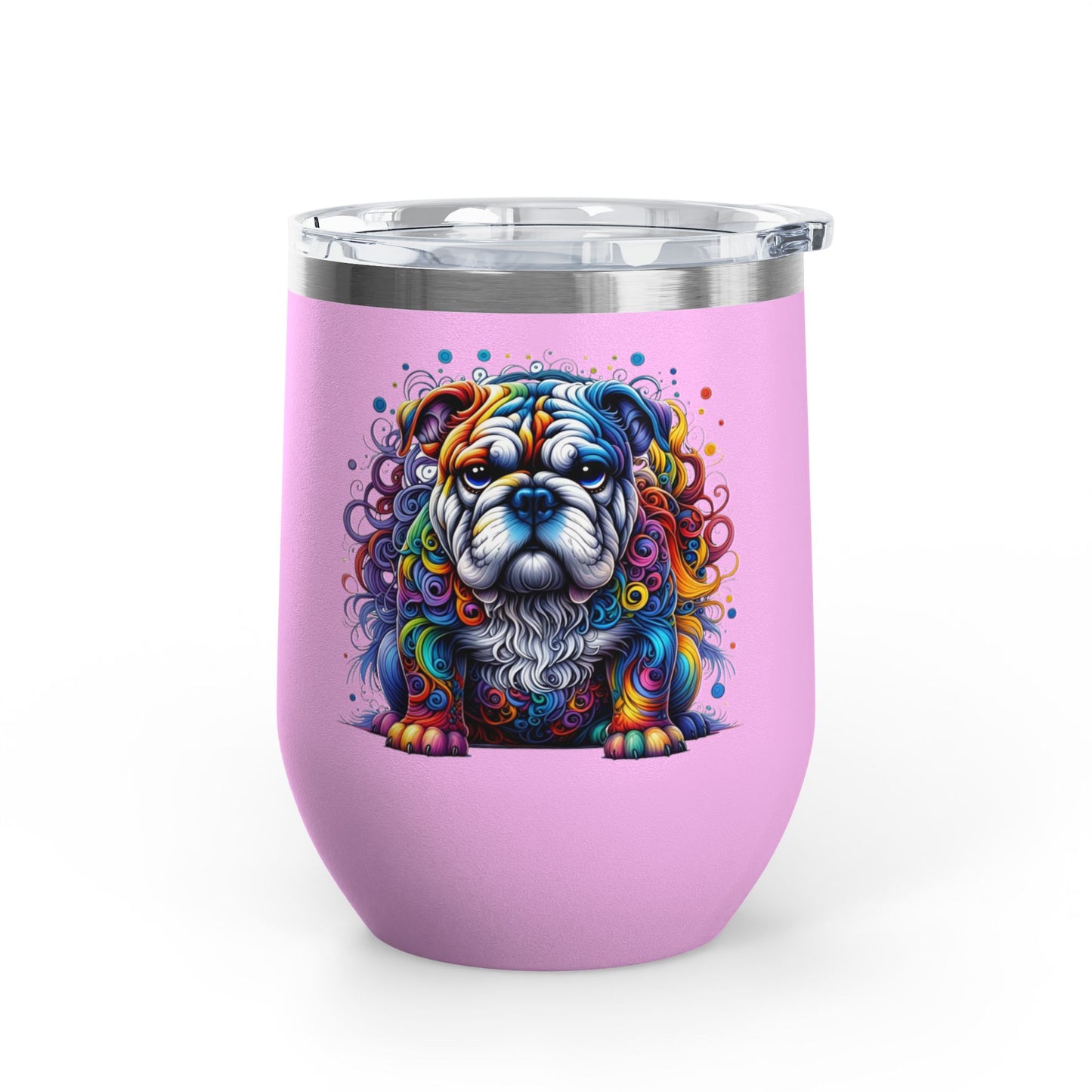 Colorful Bulldog 12oz. Insulated Wine Tumbler