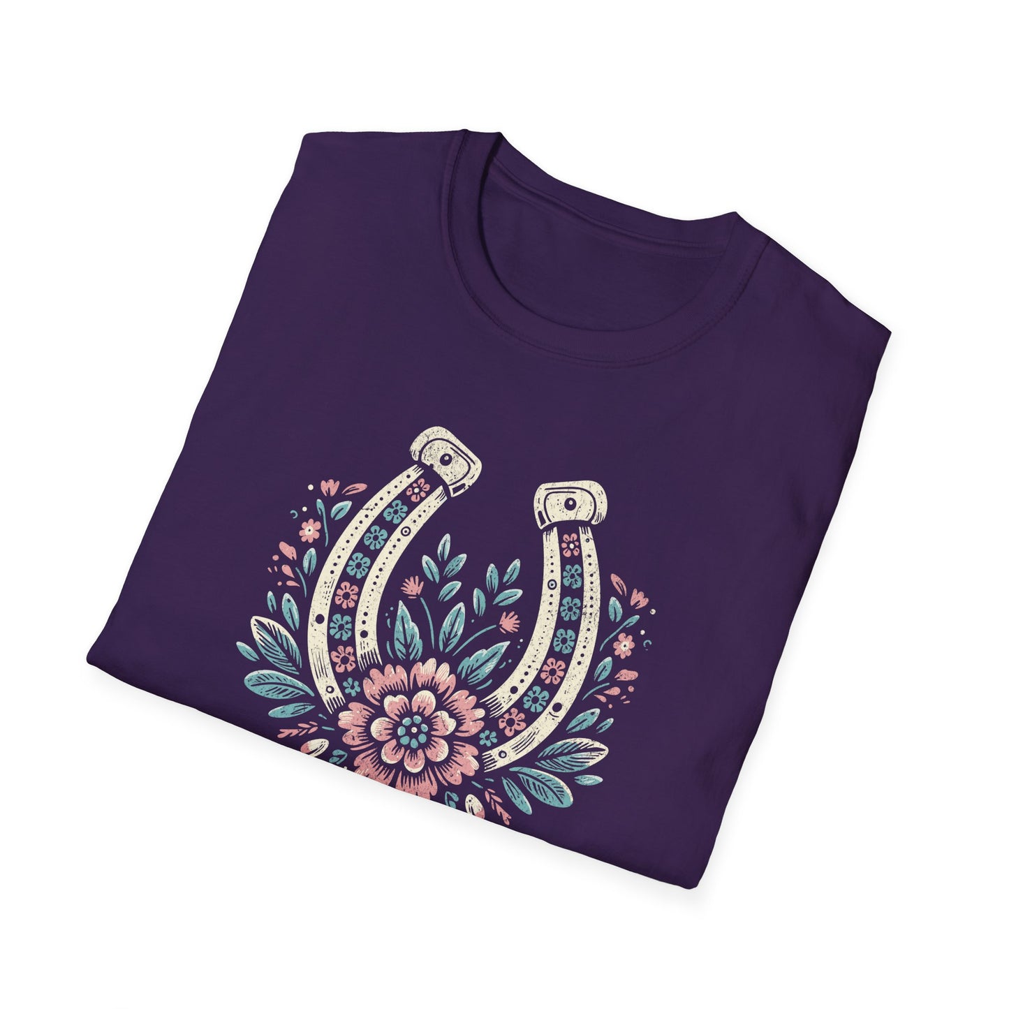 Wild and Free Horseshoe Floral Unisex Graphic T-Shirt