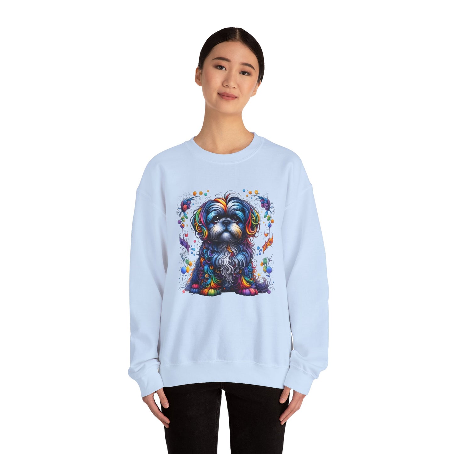 Colorful Shih Tzu Unisex Crewneck Sweatshirt