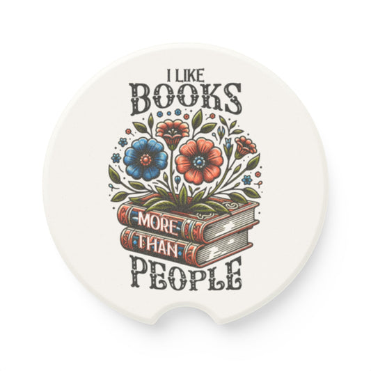 Books More Than People Soapstone Car Coaster Set of 1 or 2