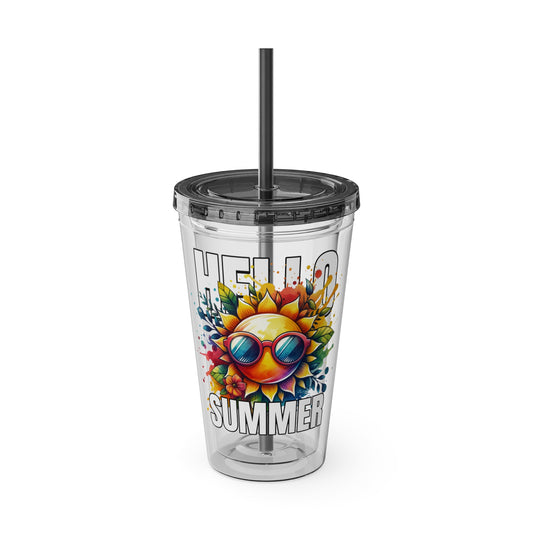 Hello Summer 16oz Insulated Tumbler with Straw