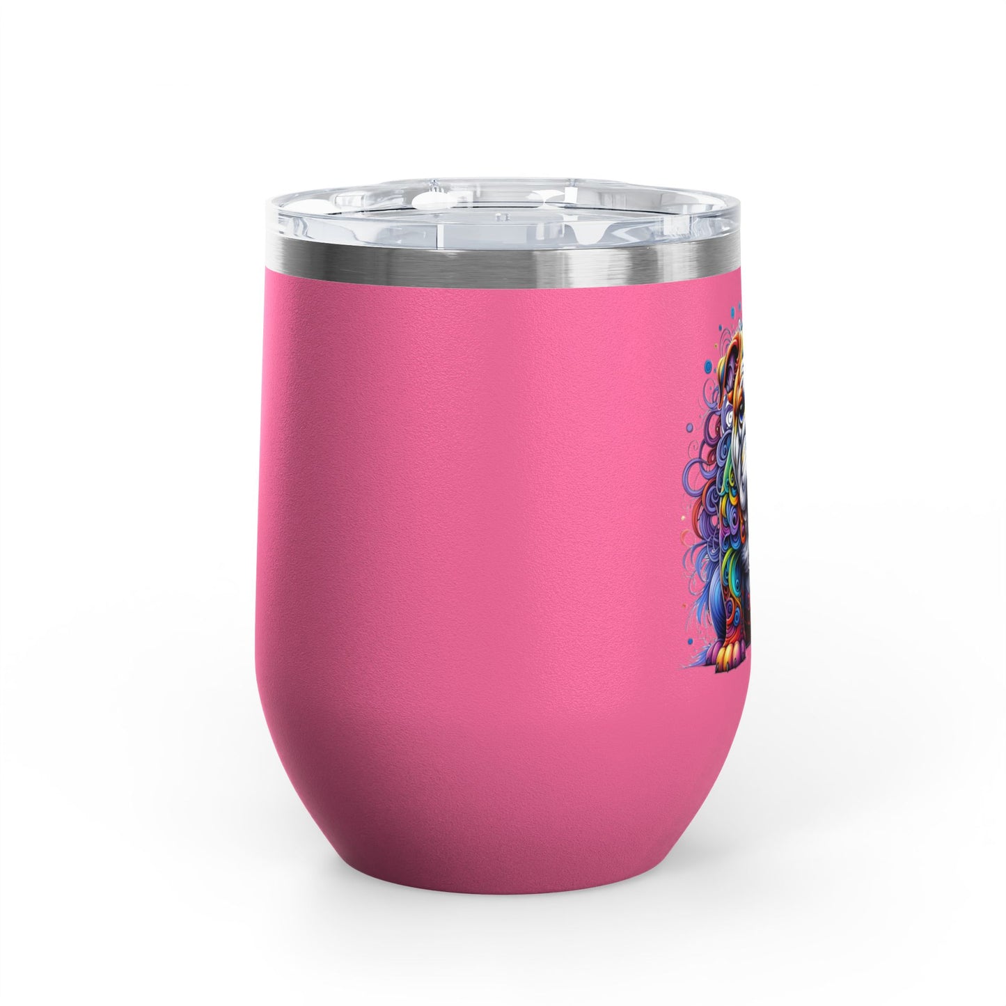 Colorful Bulldog 12oz. Insulated Wine Tumbler