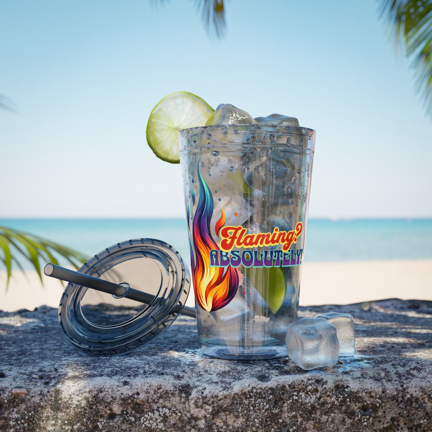 Flaming Pride 16oz Insulated Tumbler with Straw