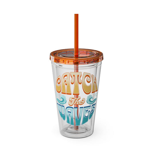 Catch the Waves 16oz Insulated Tumbler with Straw